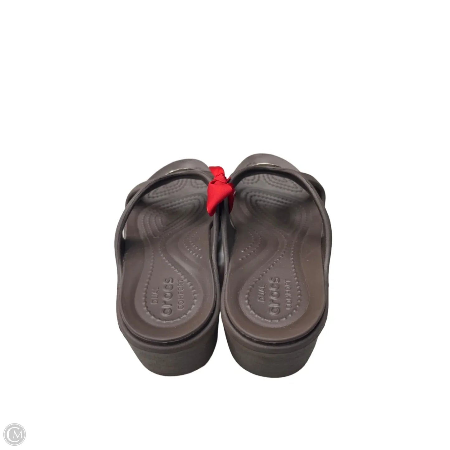 Sandals Flats By Crocs In Brown, Size: 5