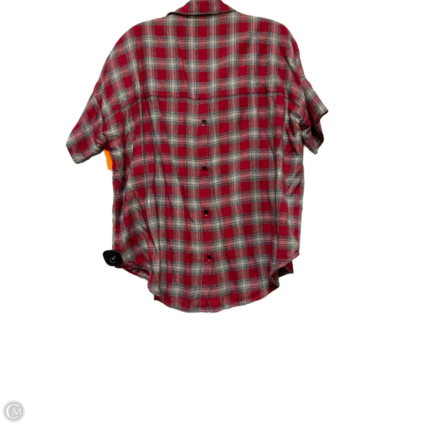 Top Short Sleeve By Madewell In Plaid Pattern, Size: Xs