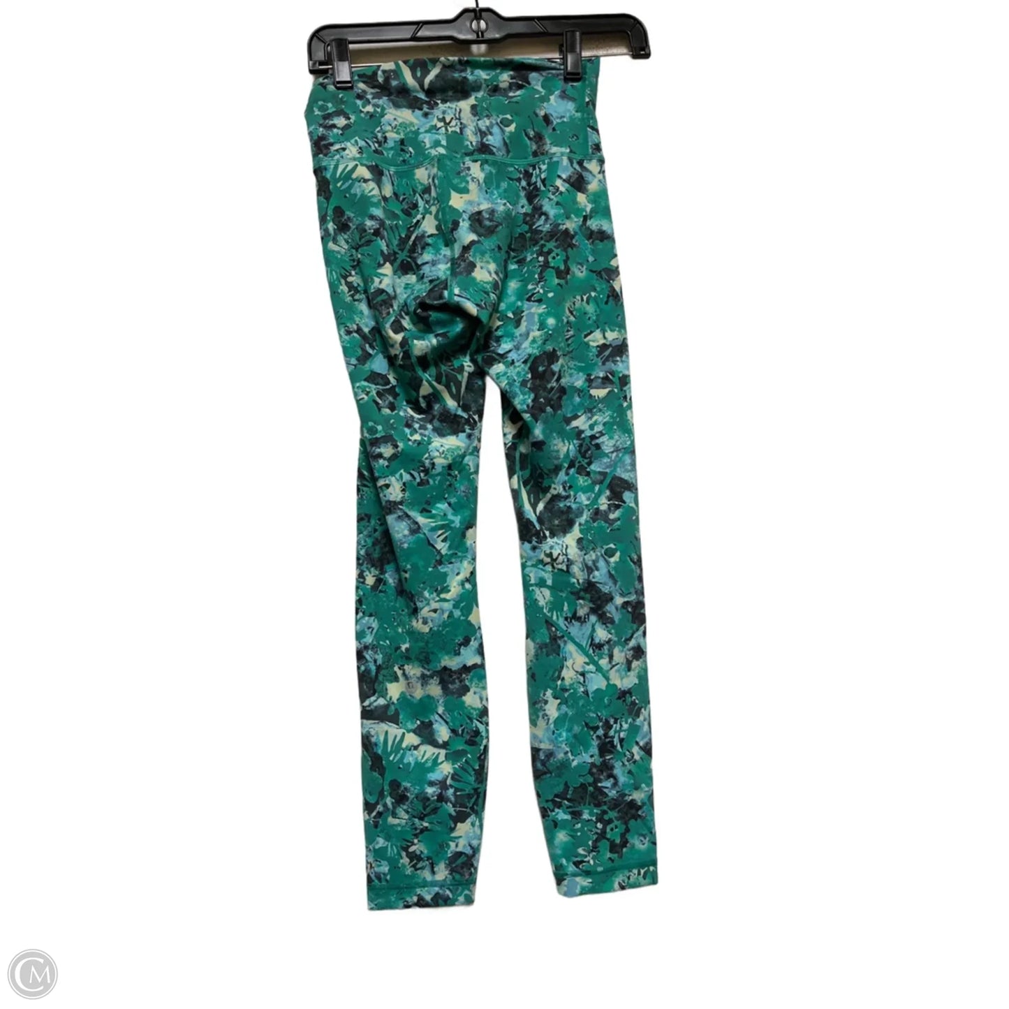 Athletic Leggings By Lululemon In Green & Grey, Size: 4