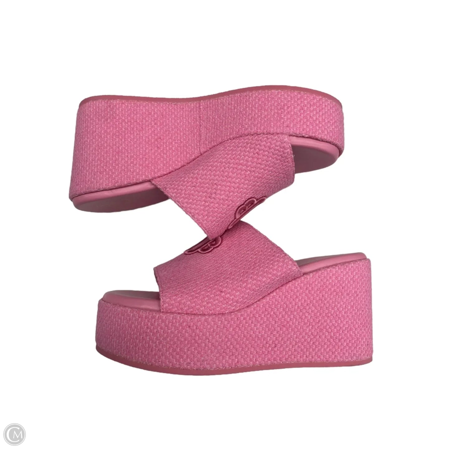 Sandals Heels Wedge By Clothes Mentor In Pink, Size: 9