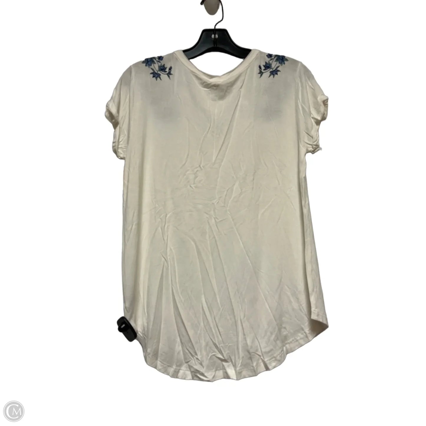 Top Short Sleeve By American Eagle In Blue & Cream, Size: S