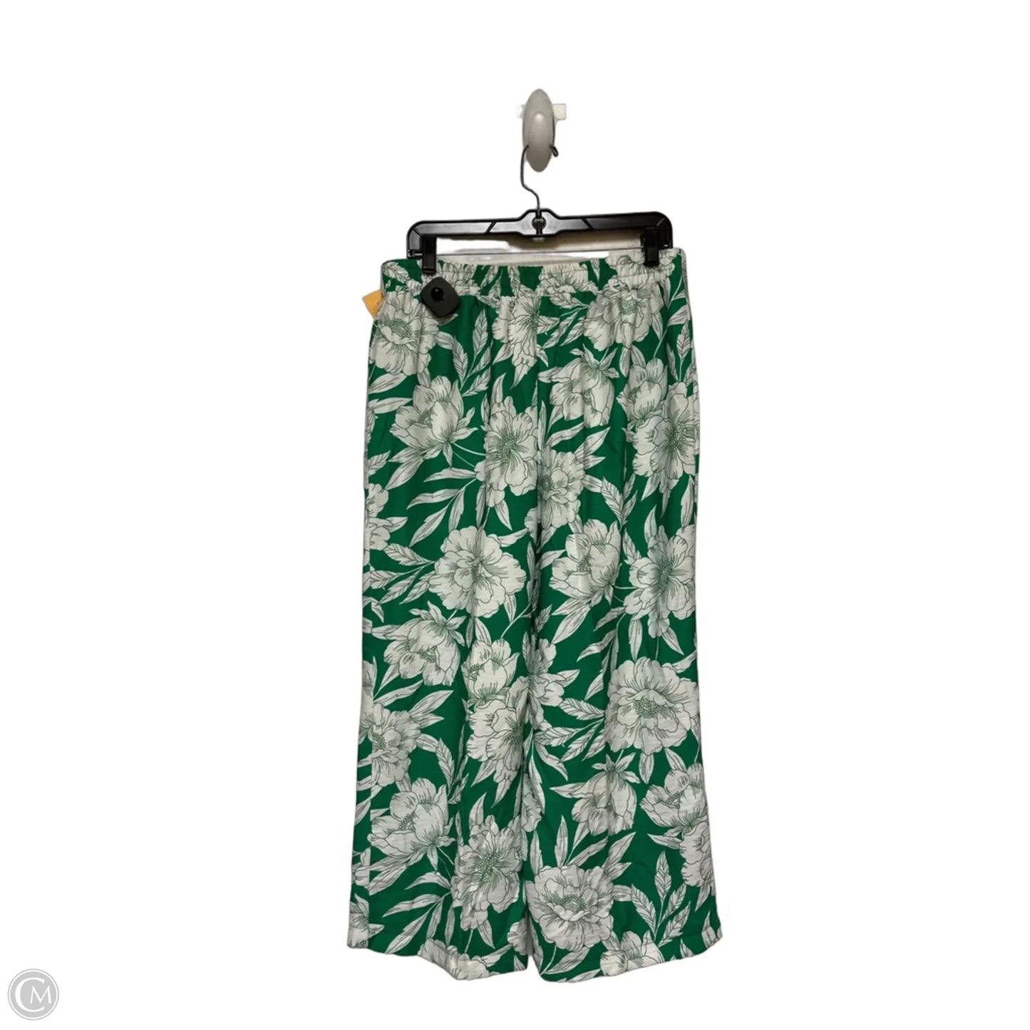 Pants Wide Leg By Clothes Mentor In Green & White, Size: 8