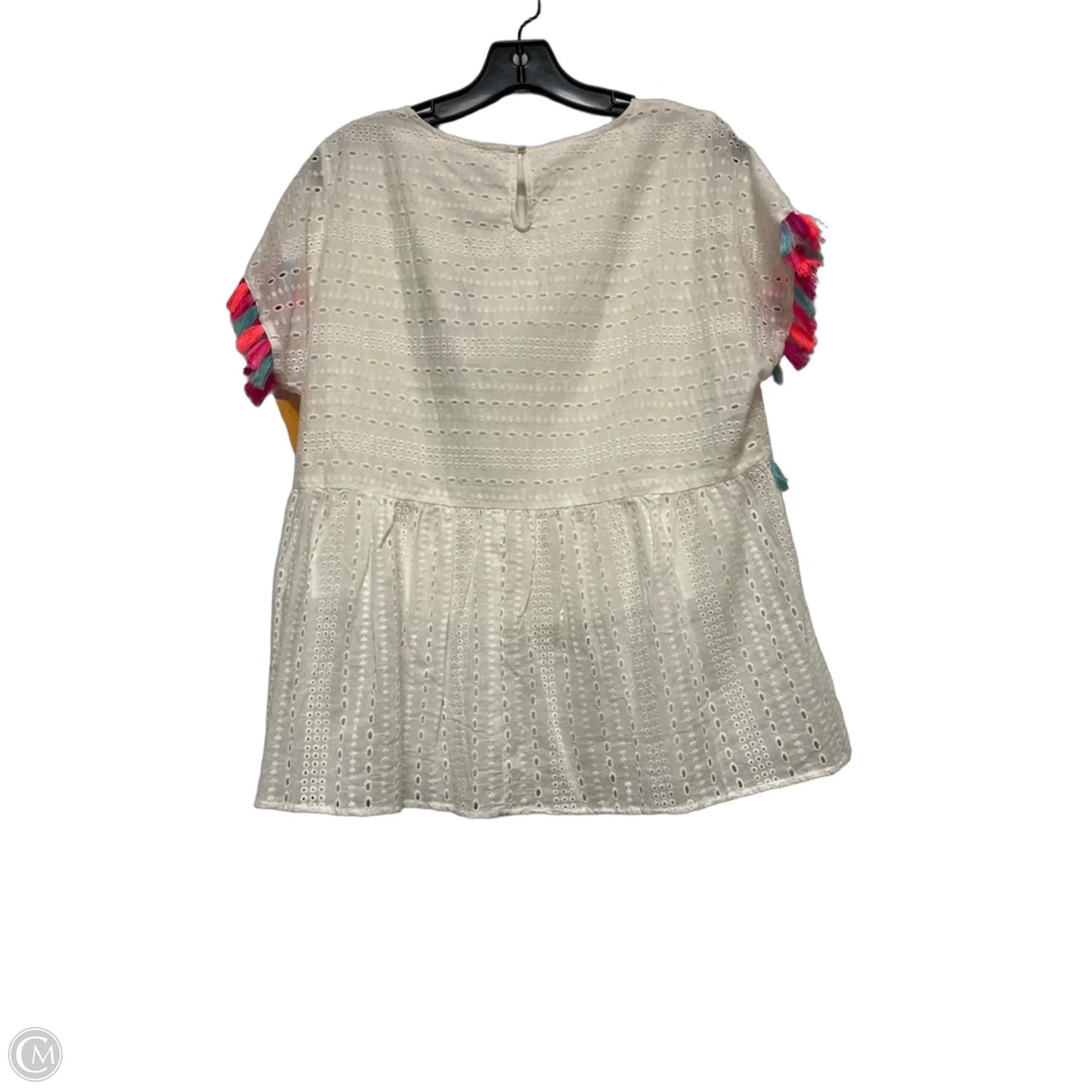 Top Short Sleeve By Clothes Mentor In Cream & Pink, Size: M