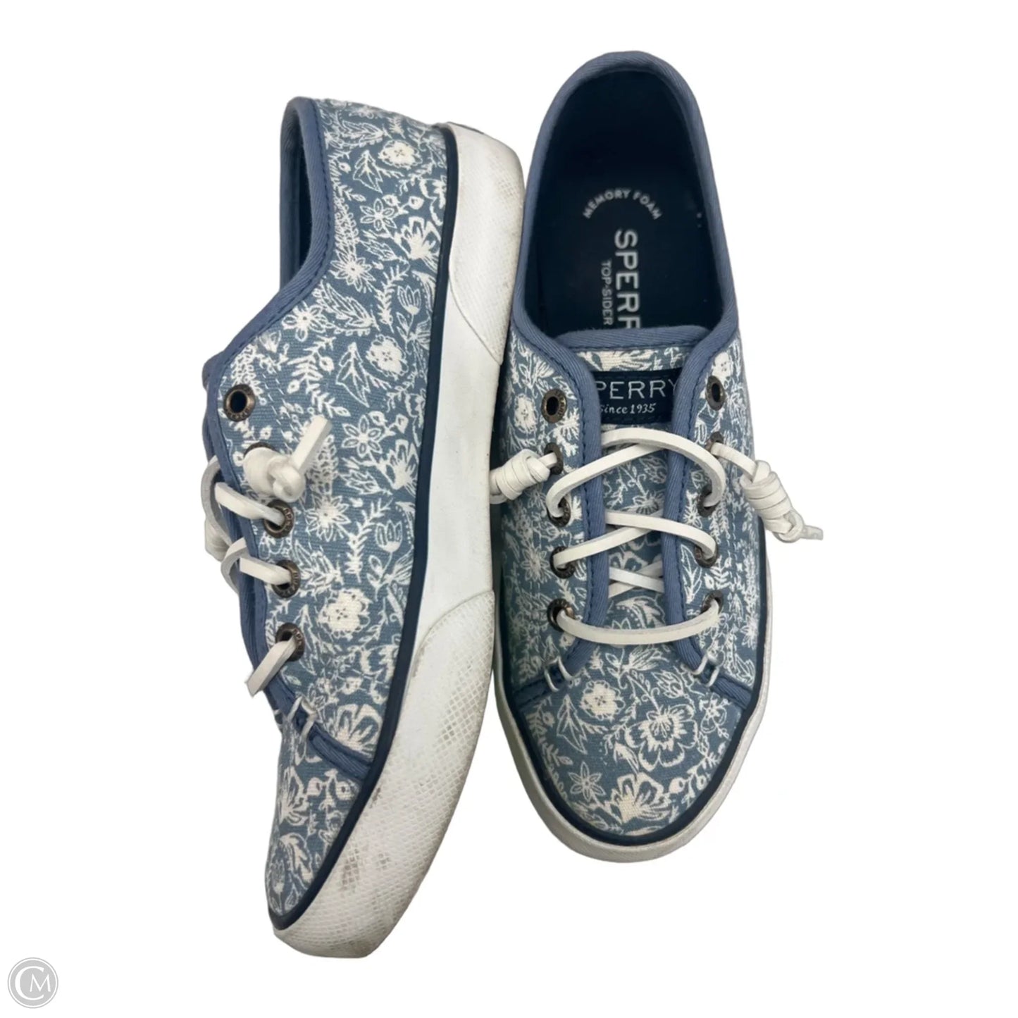 Shoes Sneakers By Sperry In Blue & White, Size: 5