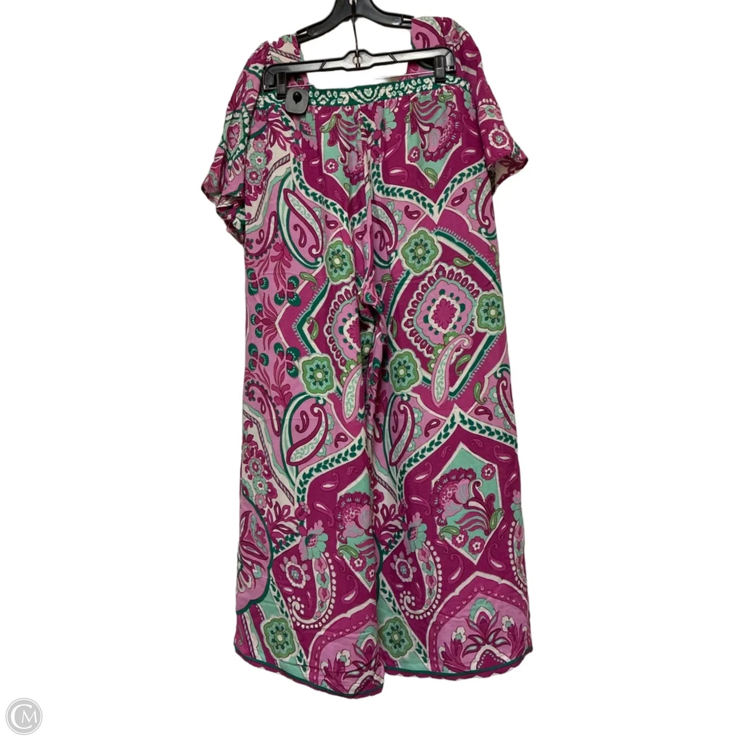 Pants Set 2pc By Karen Kane In Green & Purple, Size: 12