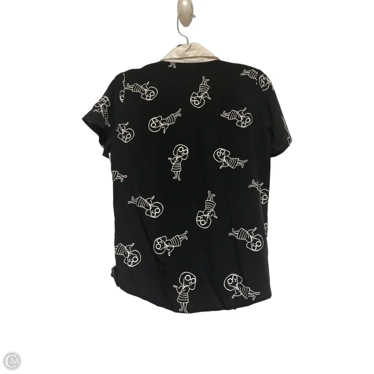 Top Short Sleeve By Disney In Black & White, Size: S