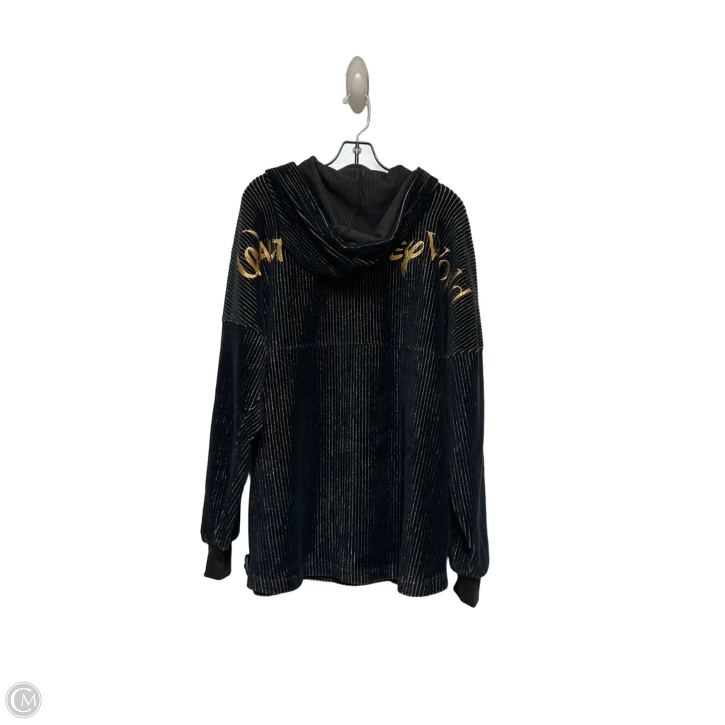 Sweatshirt Hoodie By Disney Store In Black & Gold, Size: L