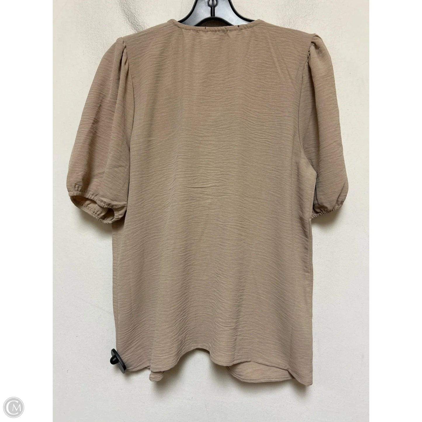 Top Short Sleeve By Adrienne Vittadini In Beige, Size: S