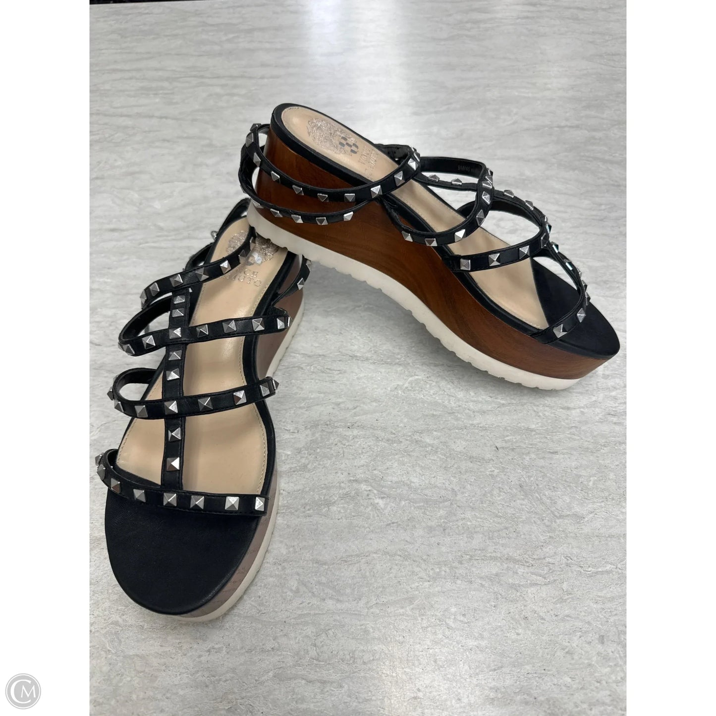 Sandals Heels Platform By Vince Camuto In Black, Size: 9