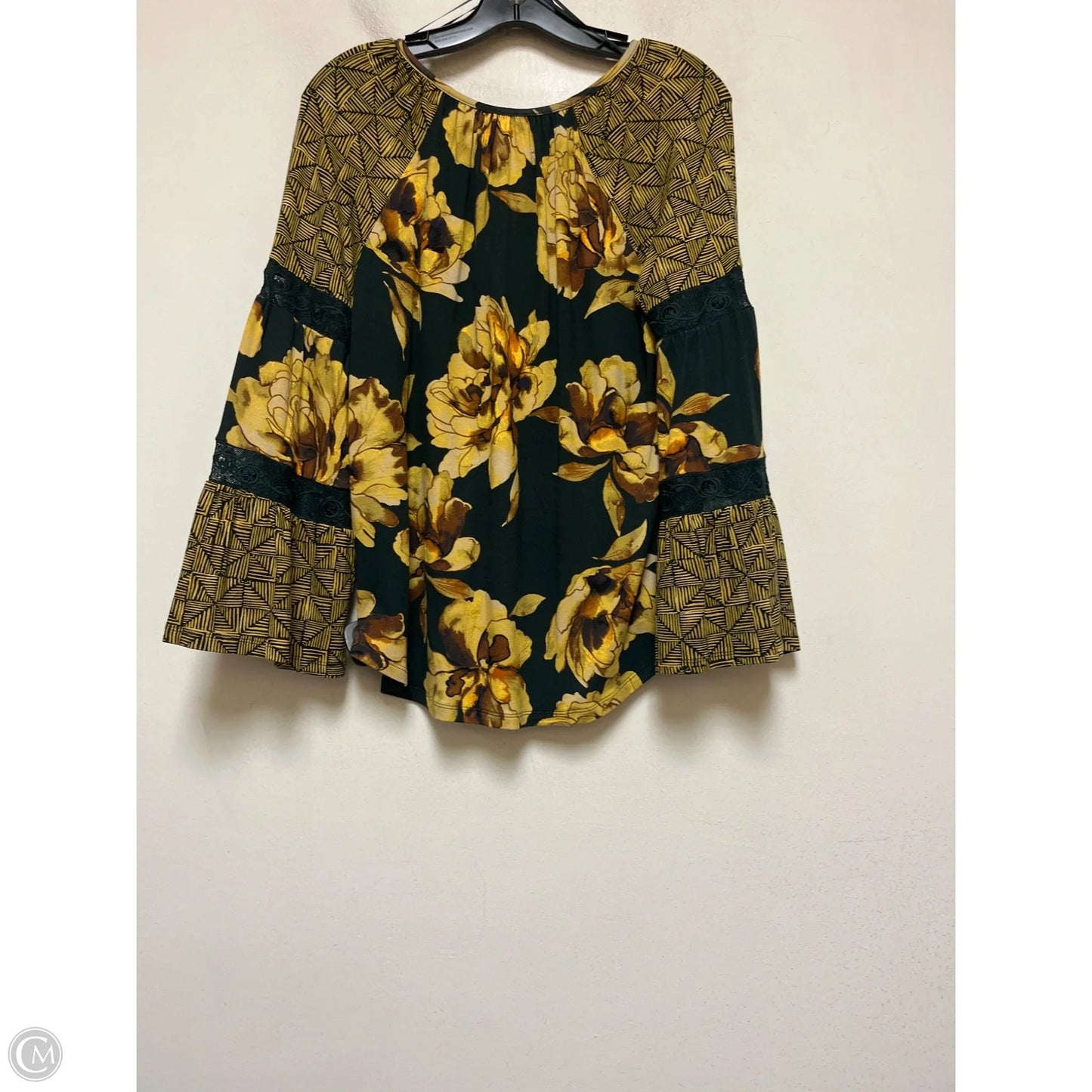Top Long Sleeve By Cupio In Green & Yellow, Size: S