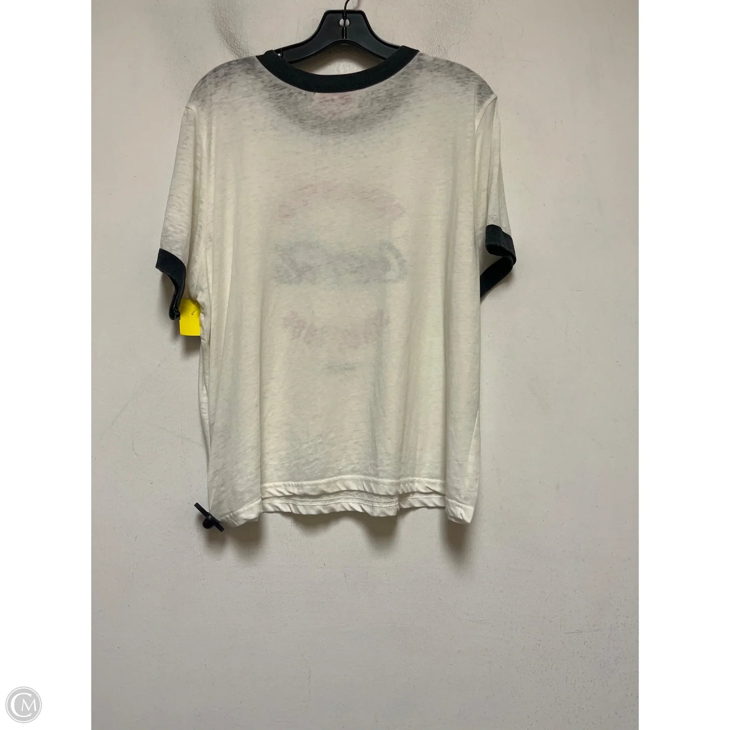 Top Short Sleeve Basic By Forever 21 In Cream & Grey, Size: Xl