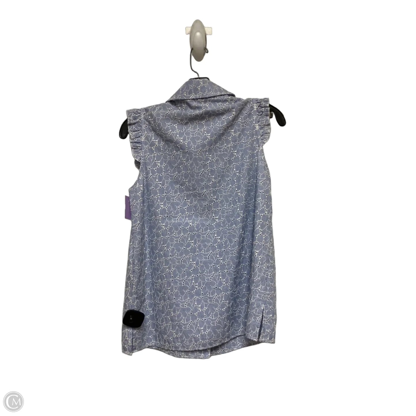 Top Sleeveless Designer By Lilly Pulitzer In Blue & White, Size: S