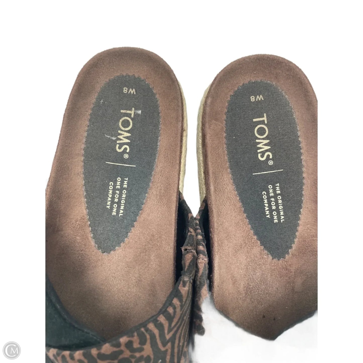 Sandals Flats By Toms In Black & Brown, Size: 8