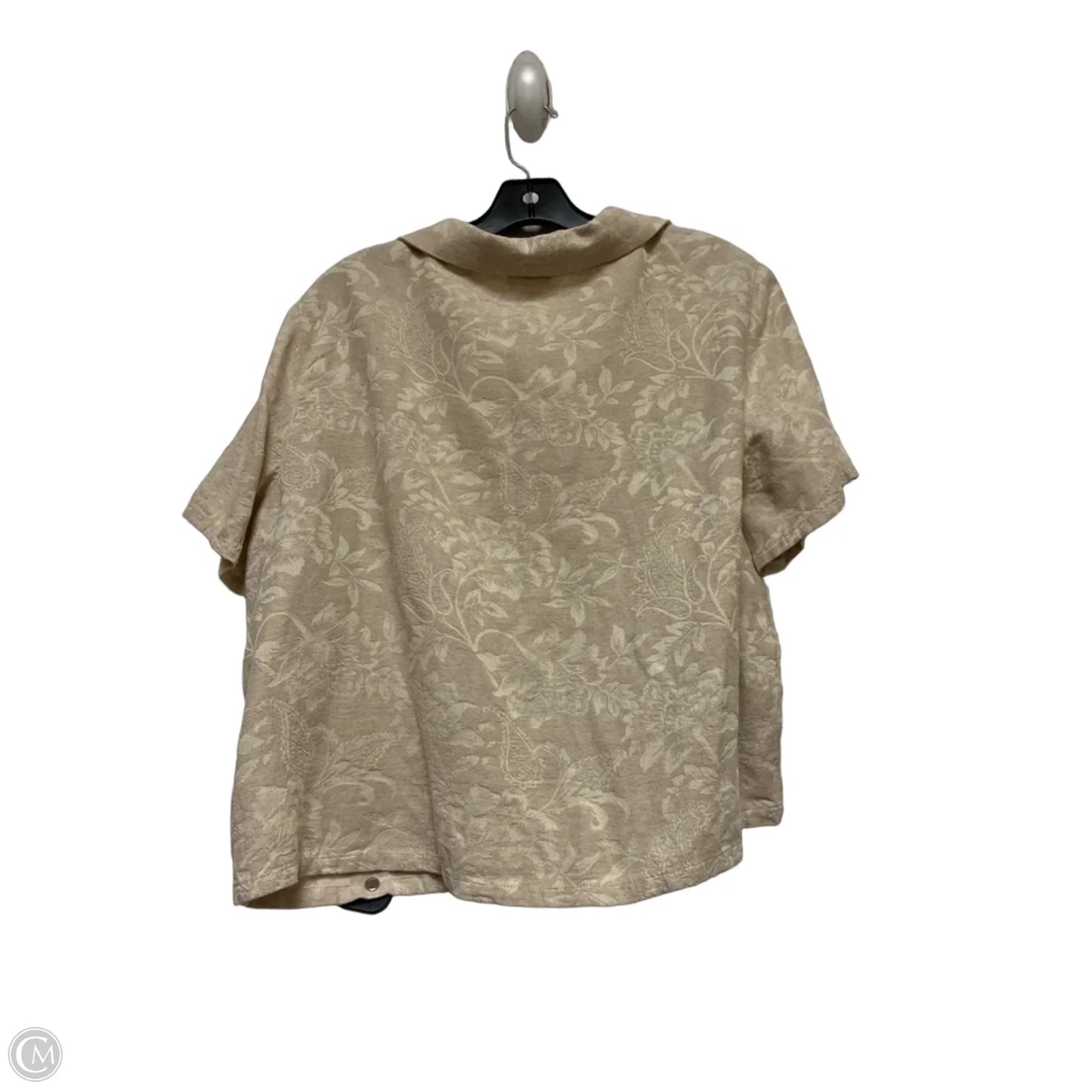 Top Short Sleeve By Rachel Zoe In Tan, Size: Xl