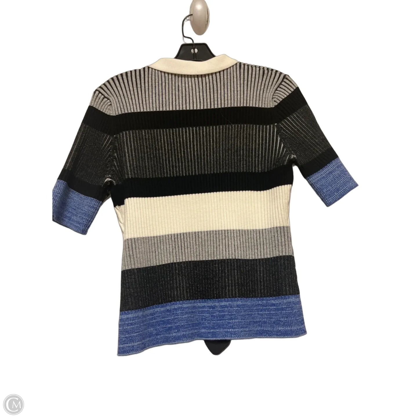 Sweater Short Sleeve By Anthropologie In Black & Blue, Size: M