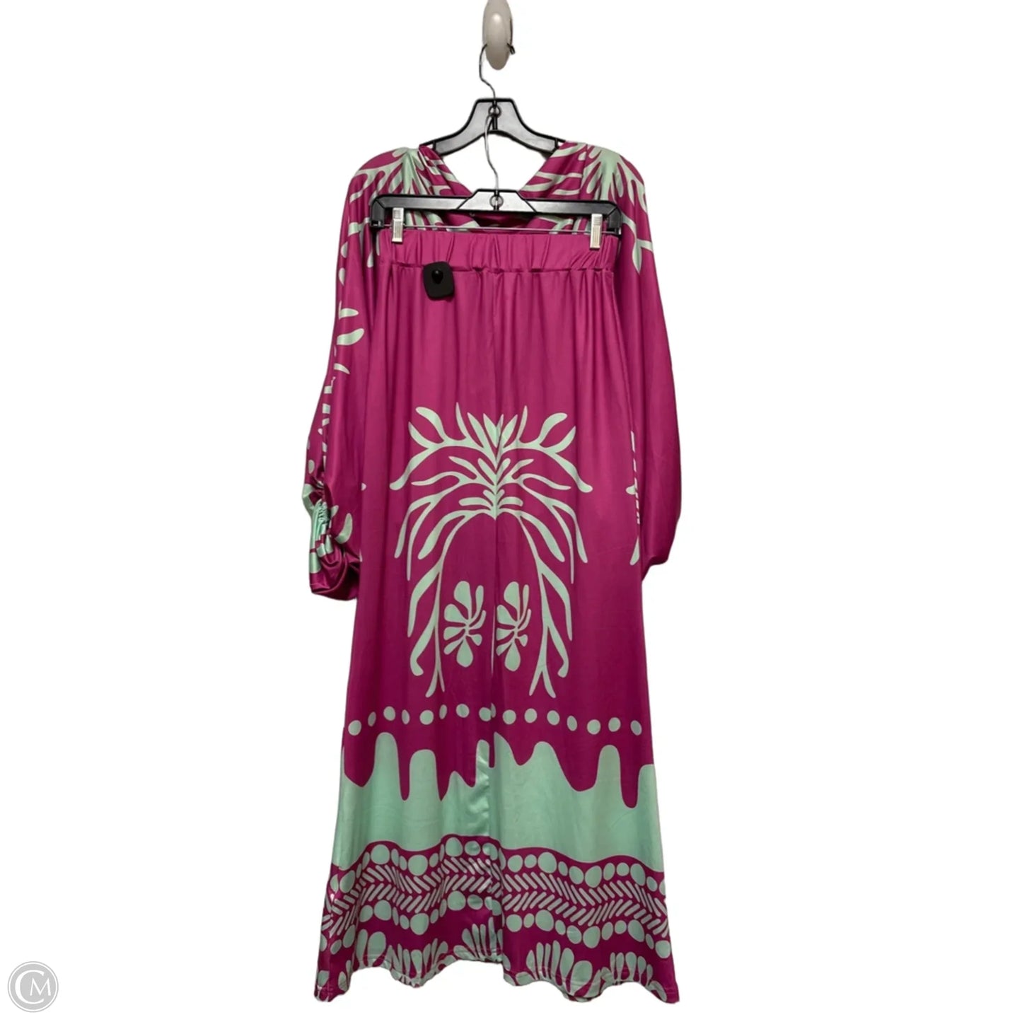 Skirt Suit 2pc By Chicme In Green & Purple, Size: 6