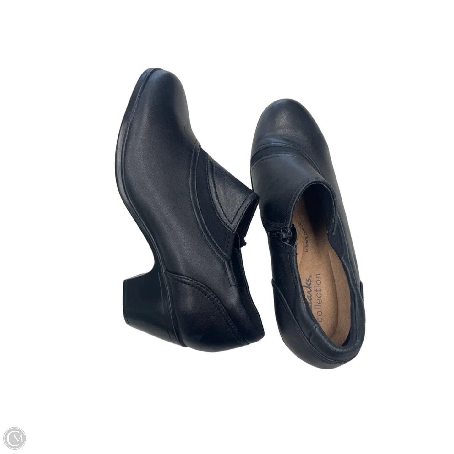 Boots Ankle Heels By Clarks In Black, Size: 8.5