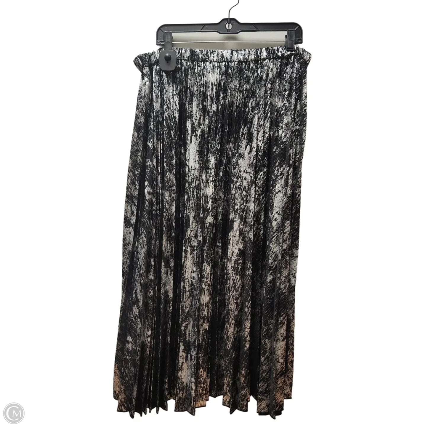 Skirt Maxi By Anne Klein In Black & Silver, Size: 14