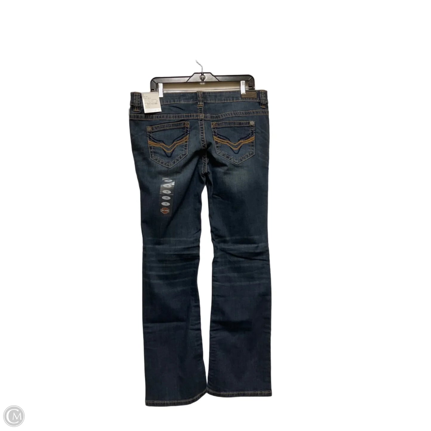 Jeans Wide Leg By Harley Davidson In Blue Denim, Size: 14