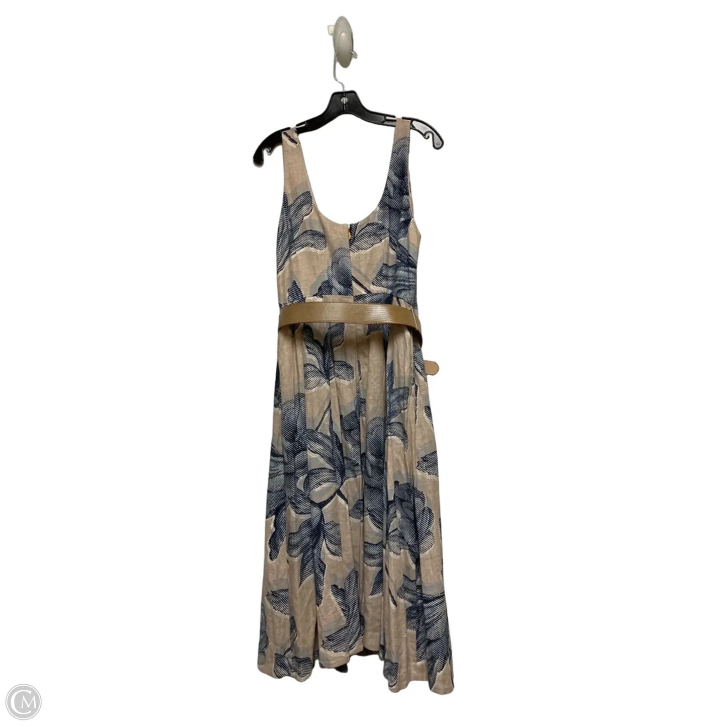 Dress Casual Midi By Donna Karan In Blue & Cream, Size: M