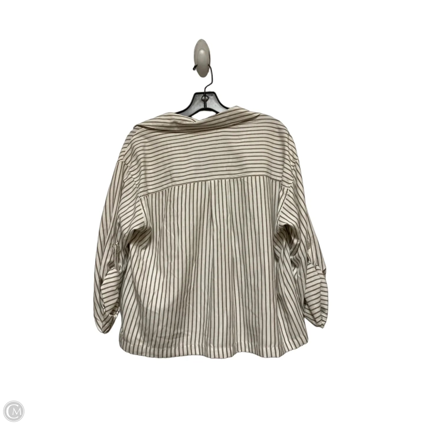 Top Short Sleeve By Max Studio In Striped Pattern, Size: S