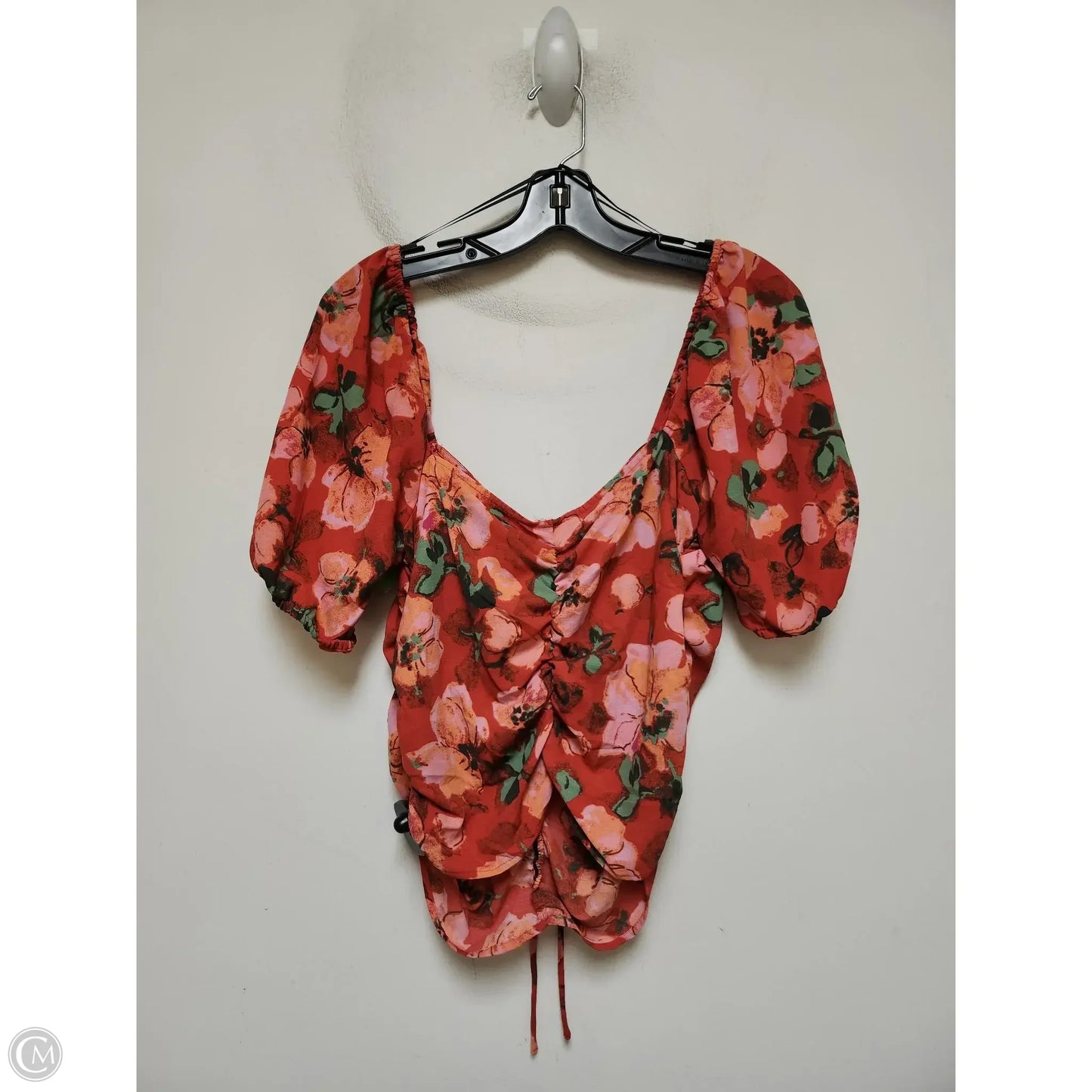 Top Short Sleeve By H&m In Floral Print, Size: L