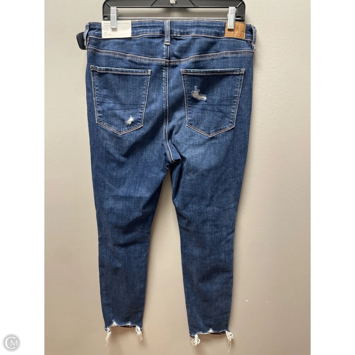 Jeans Skinny By American Eagle In Blue Denim, Size: 14