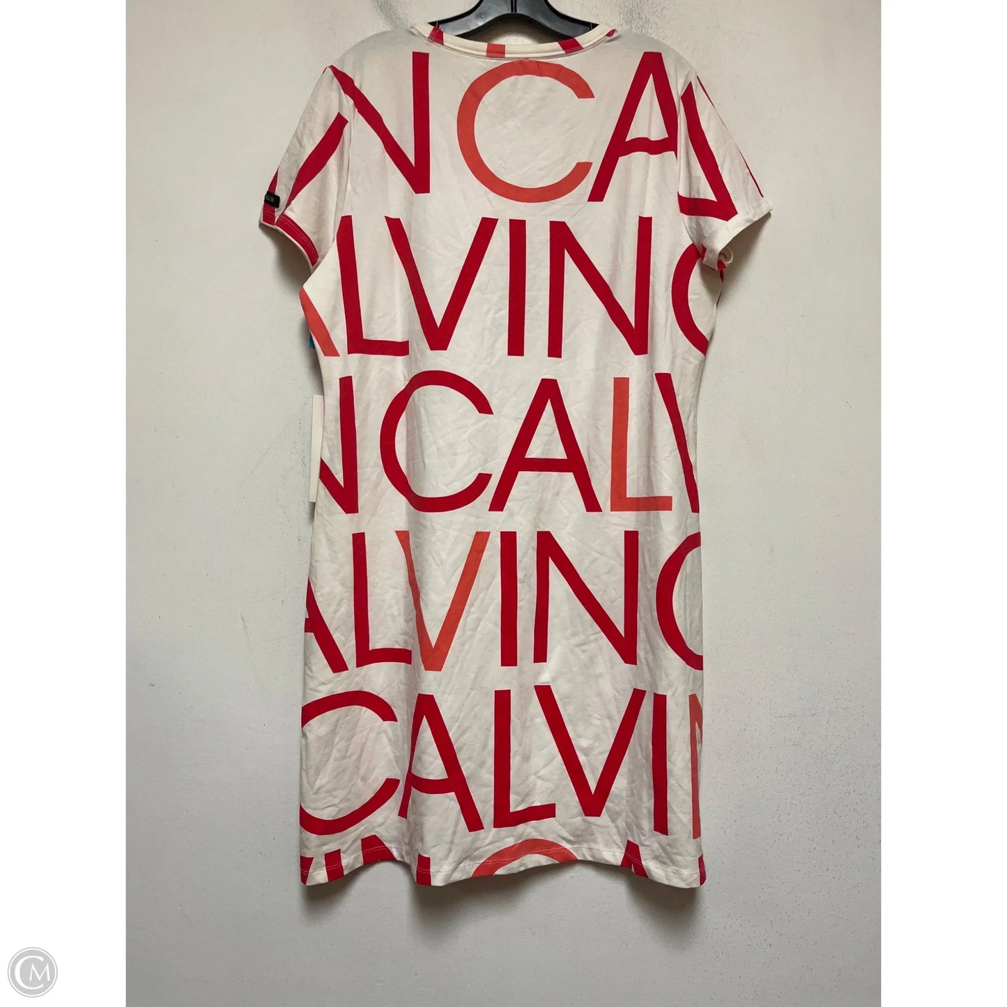 Dress Casual Short By Calvin Klein In Red & White, Size: Xl