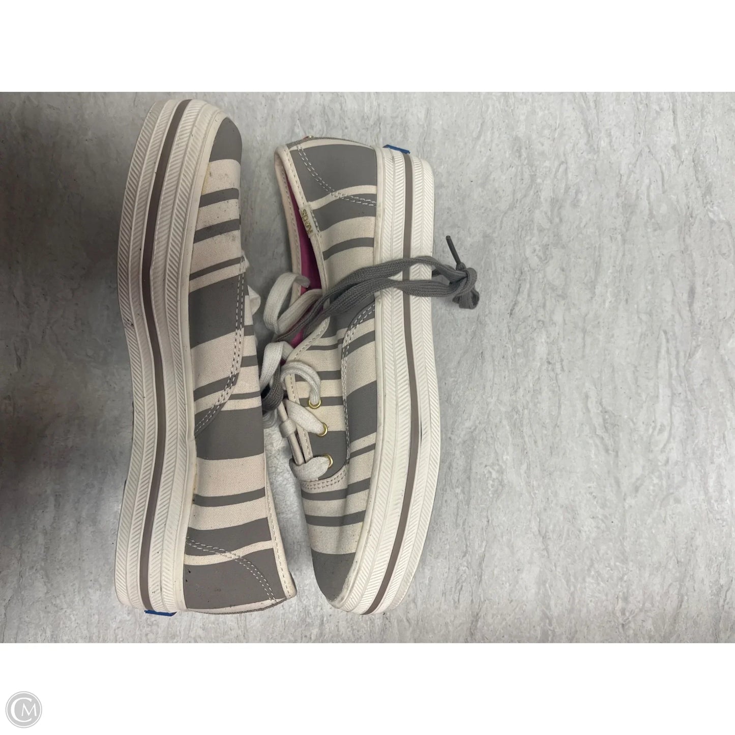 Sandals Designer By Kate Spade In Striped Pattern, Size: 7