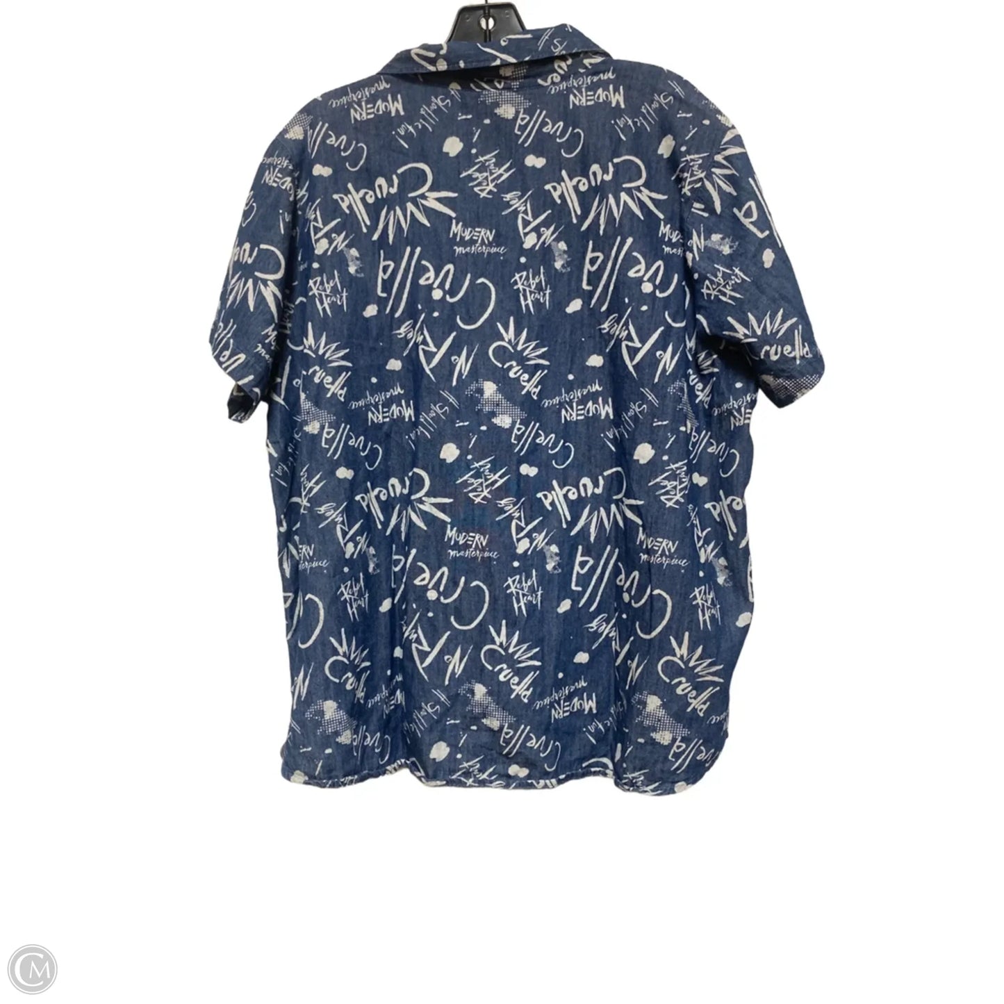 Top Short Sleeve By Disney Store In Blue & White, Size: 1x