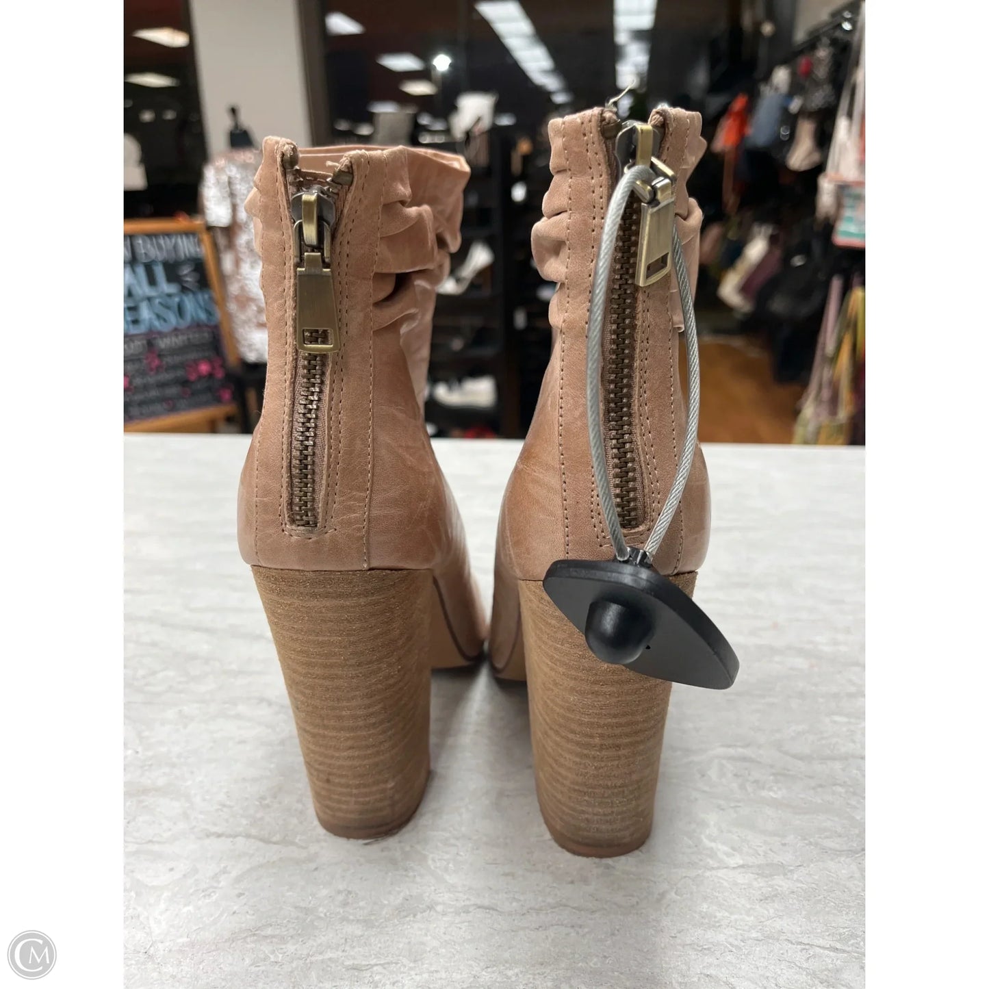 Boots Ankle Heels By Chinese Laundry In Tan, Size: 9