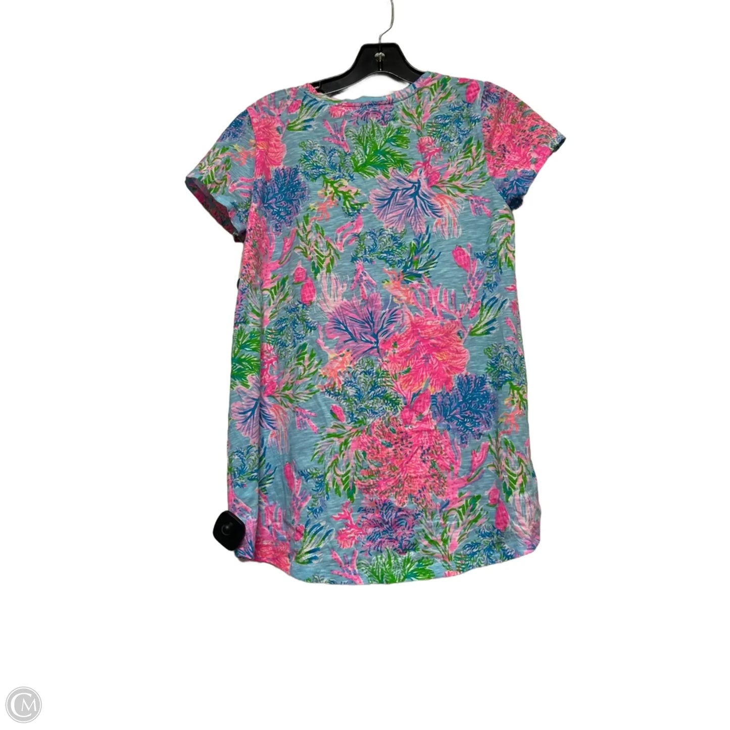 Top Short Sleeve Designer By Lilly Pulitzer In Coral, Size: S