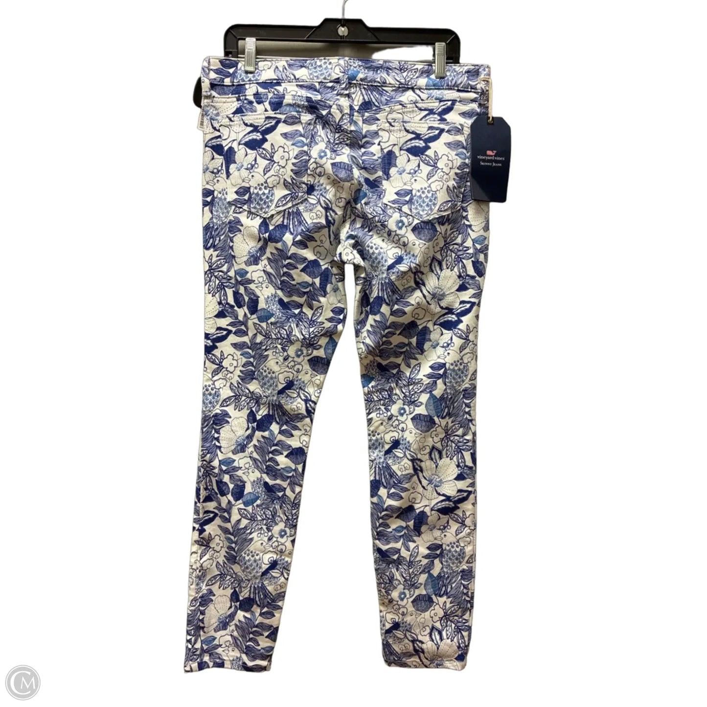 Jeans Straight By Vineyard Vines In Blue & White, Size: 12