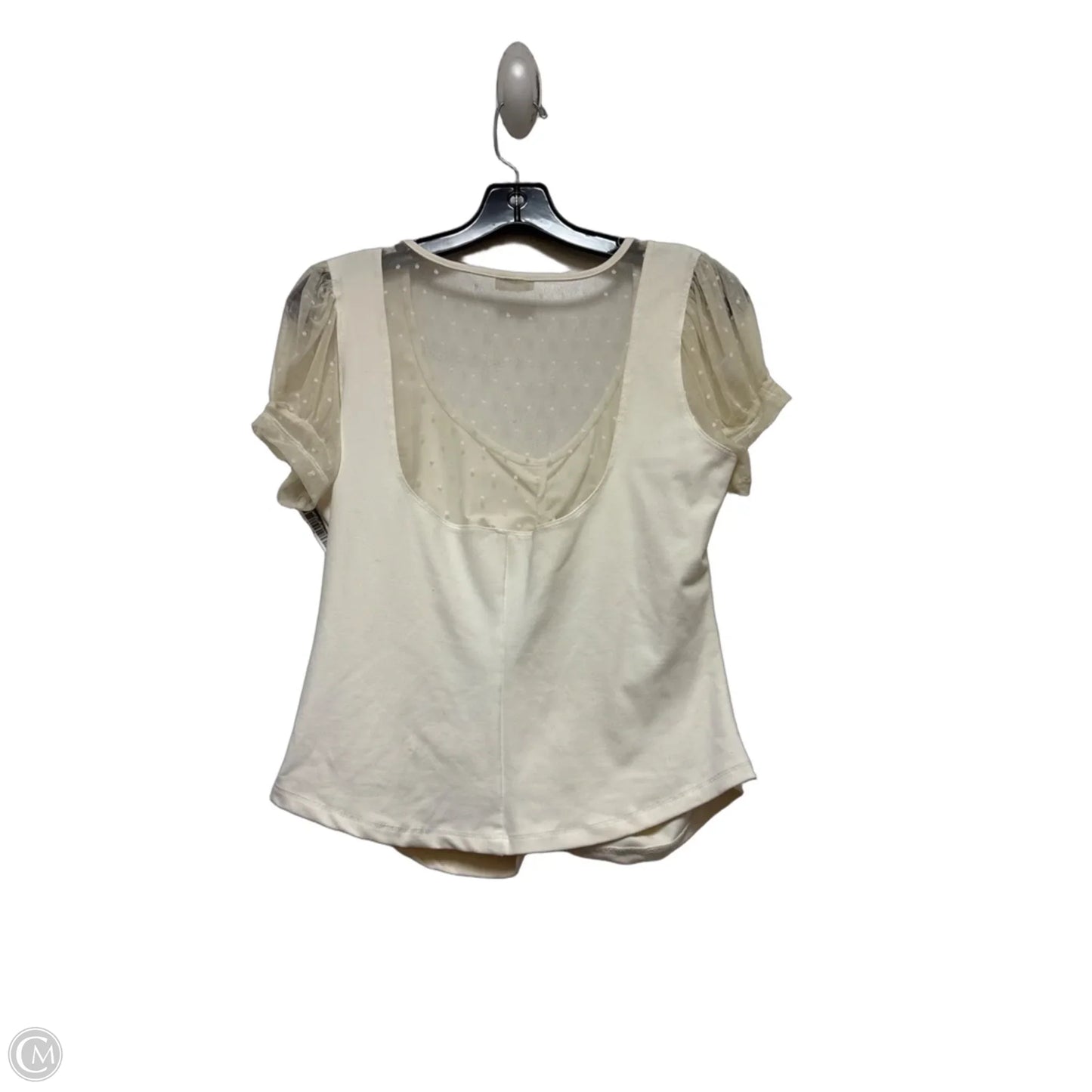 Top Short Sleeve By Free People In Cream, Size: L