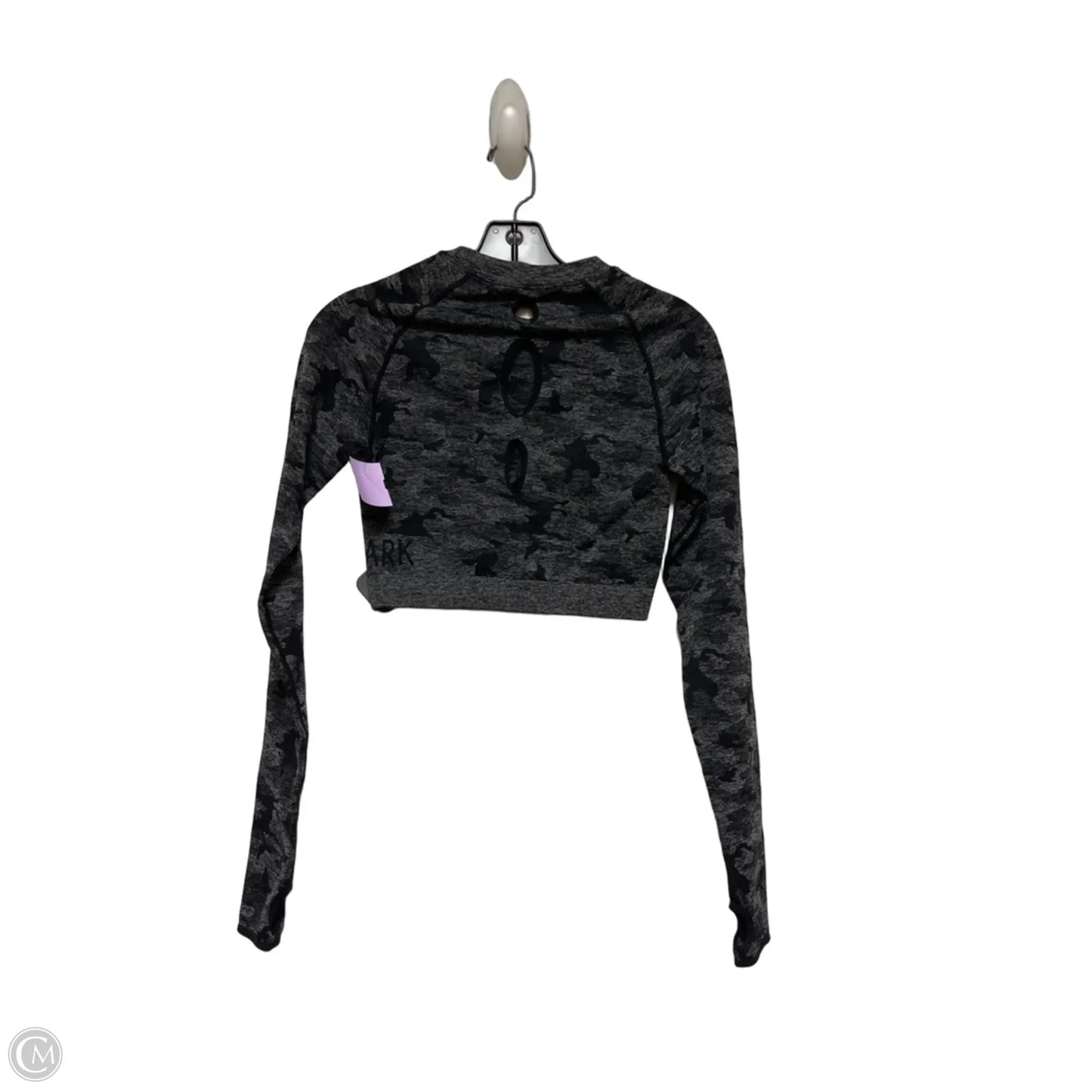 Athletic Top Long Sleeve Crewneck By Gym Shark In Black & Grey, Size: S
