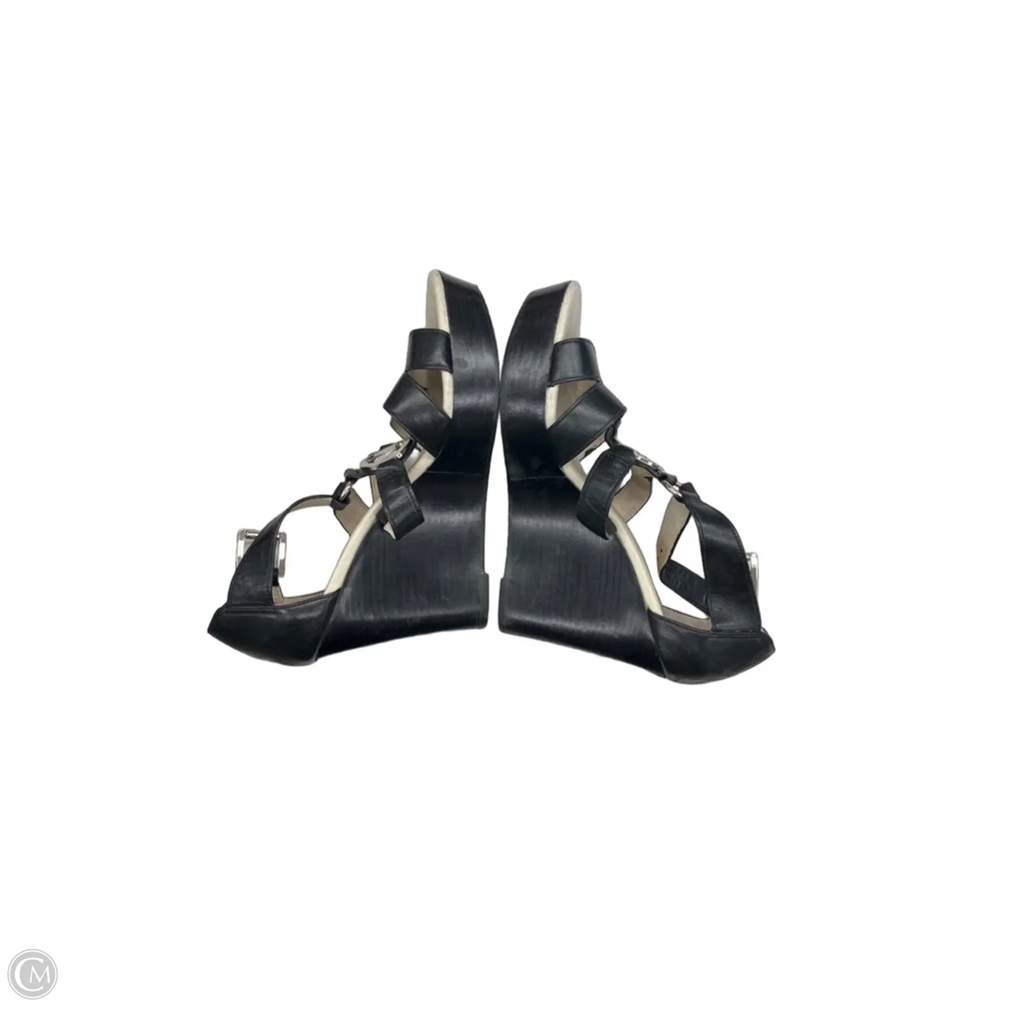 Sandals Heels Wedge By Michael By Michael Kors In Black, Size: 8.5