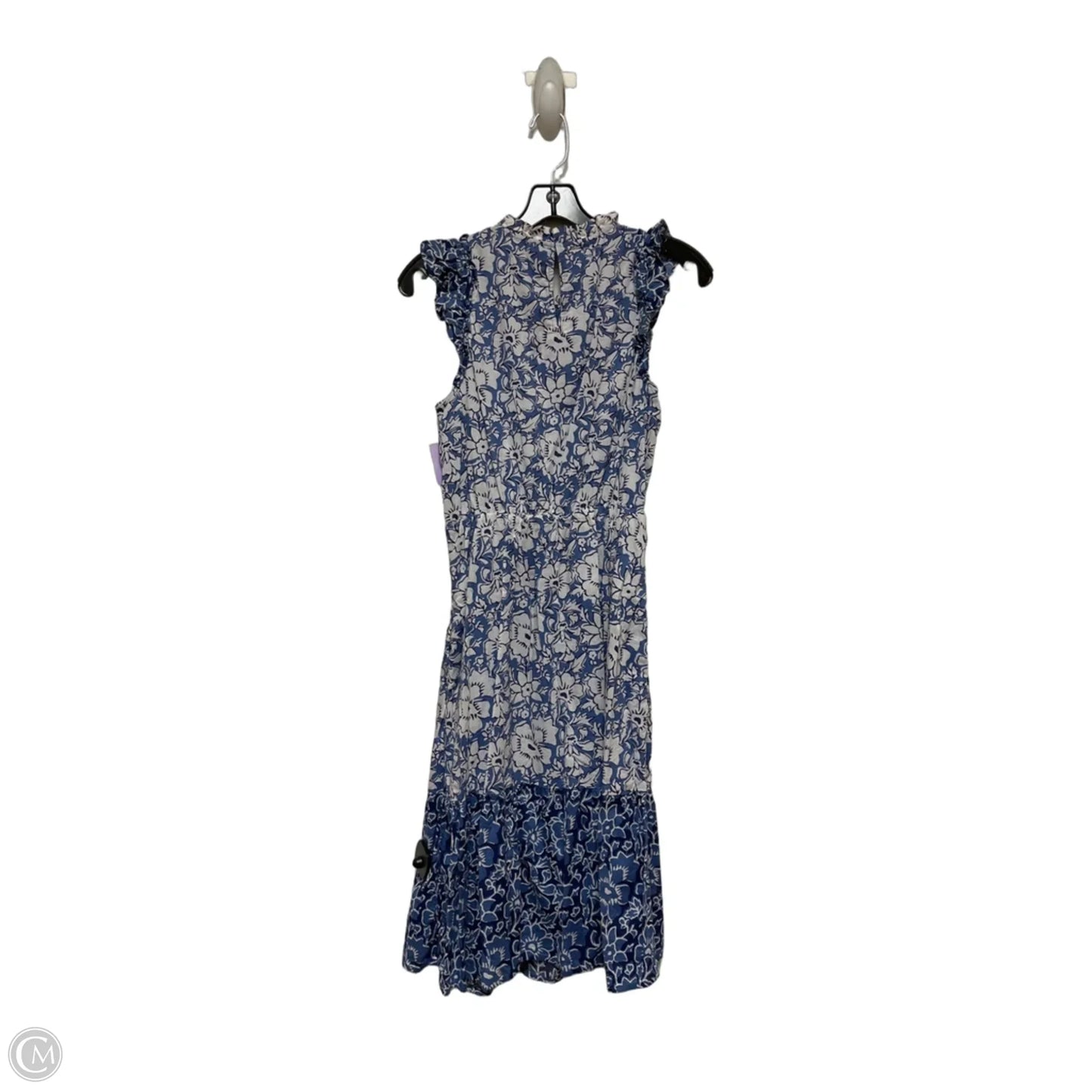 Dress Casual Midi By J. Crew In Blue & White, Size: Xs