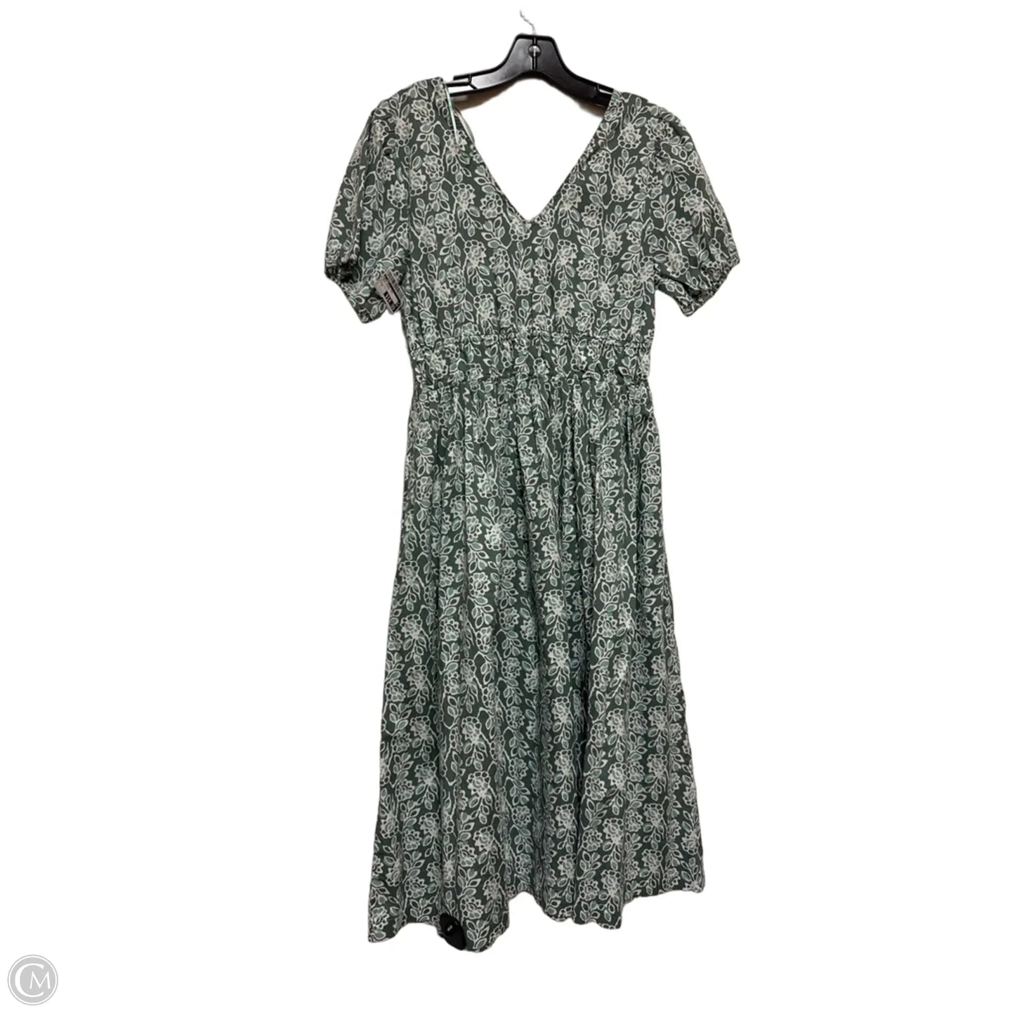 Dress Casual Midi By J. Crew In Green & White, Size: M