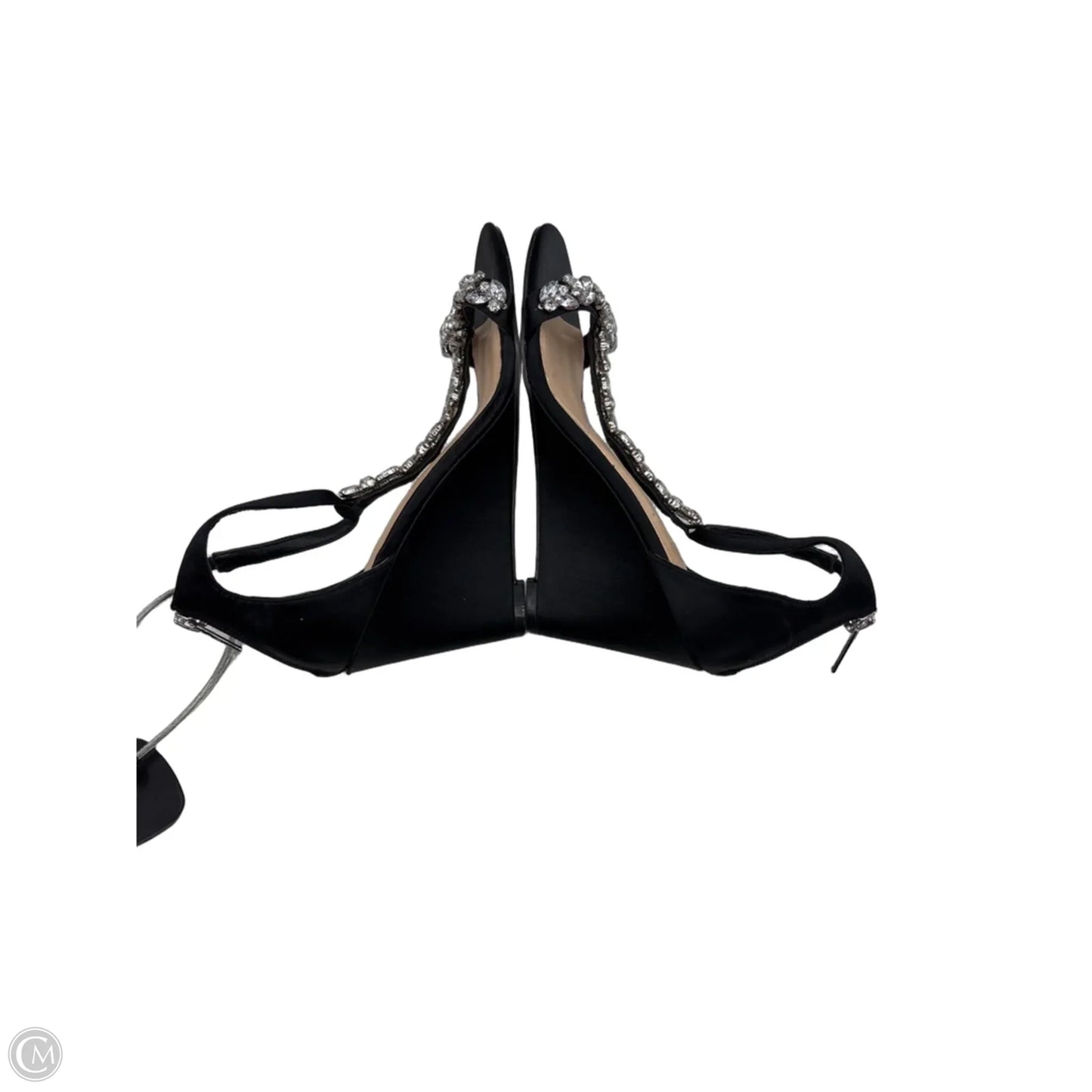 Shoes Heels Wedge By Badgley Mischka In Black & Silver, Size: 6