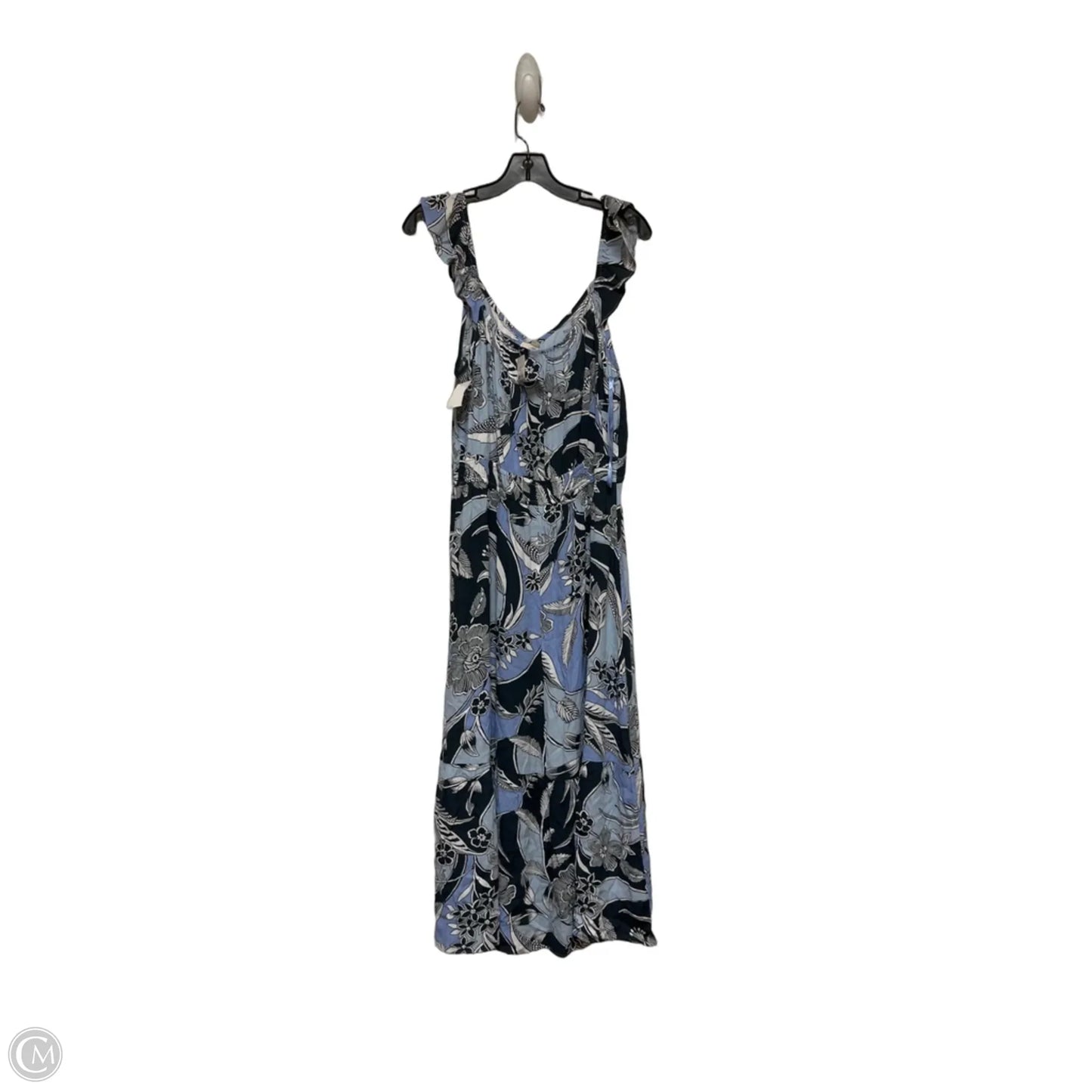 Dress Casual Midi By Loft In Blue & White, Size: L