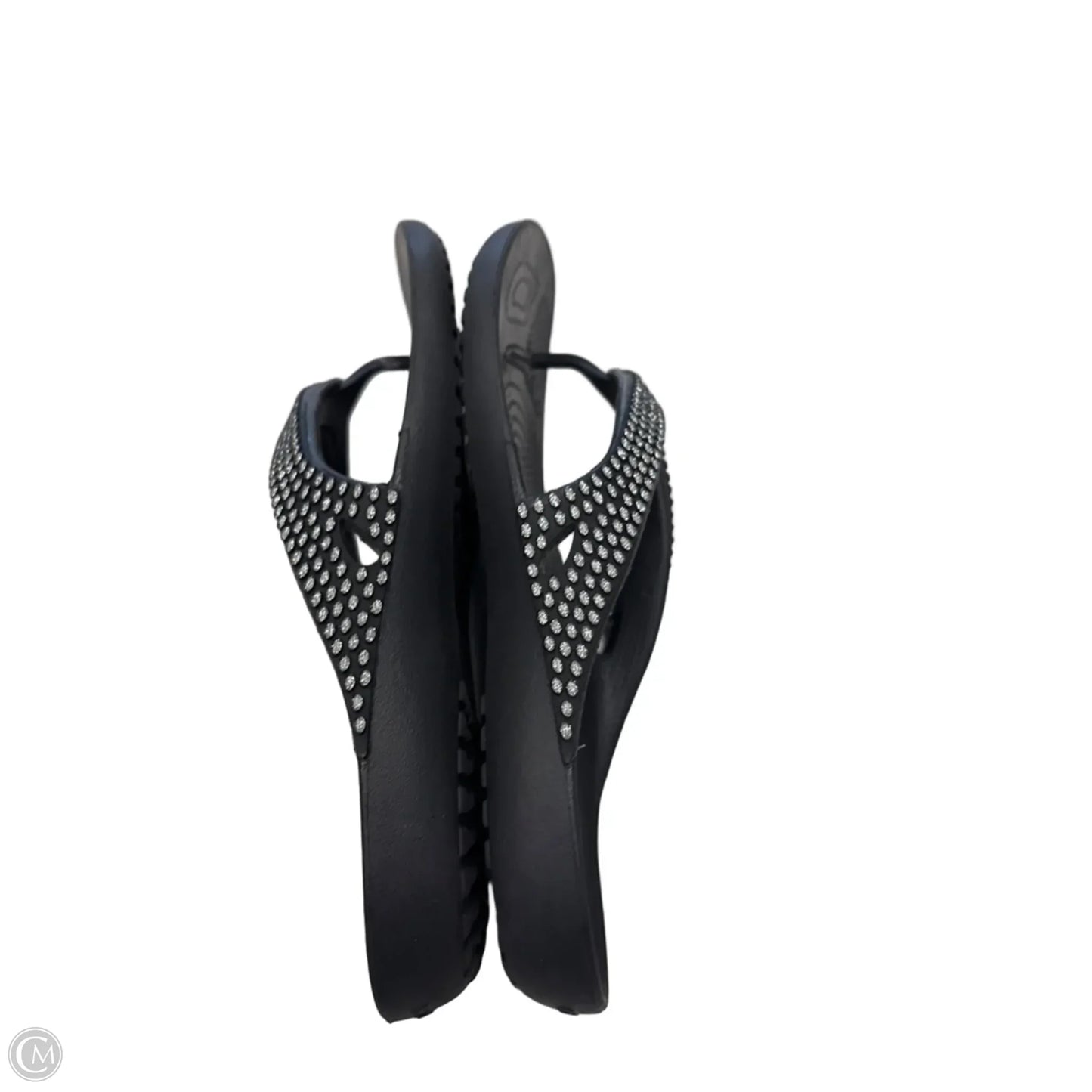 Sandals Flats By Crocs In Black, Size: 9