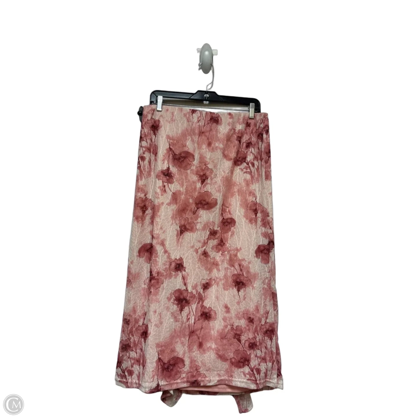 Skirt Midi By Clothes Mentor In Pink & White, Size: 14