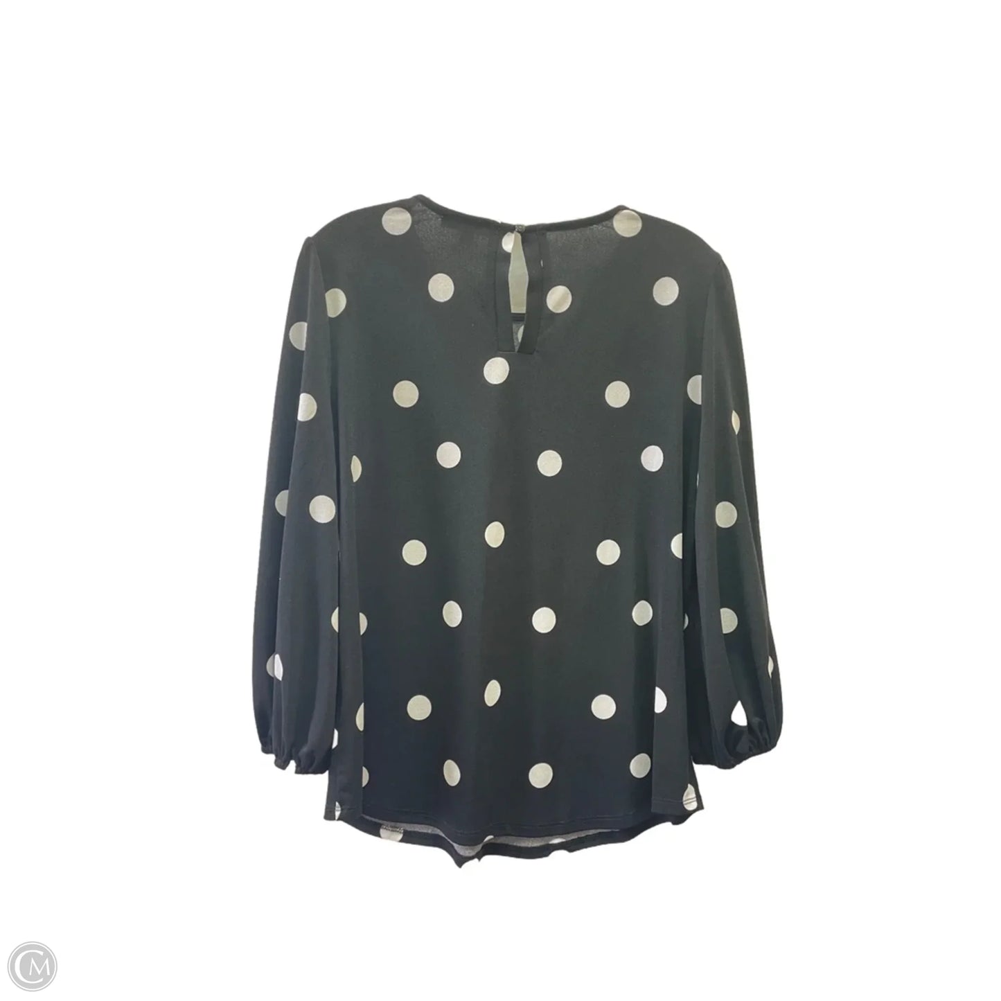Top Long Sleeve By Adrianna Papell In Black & White, Size: M