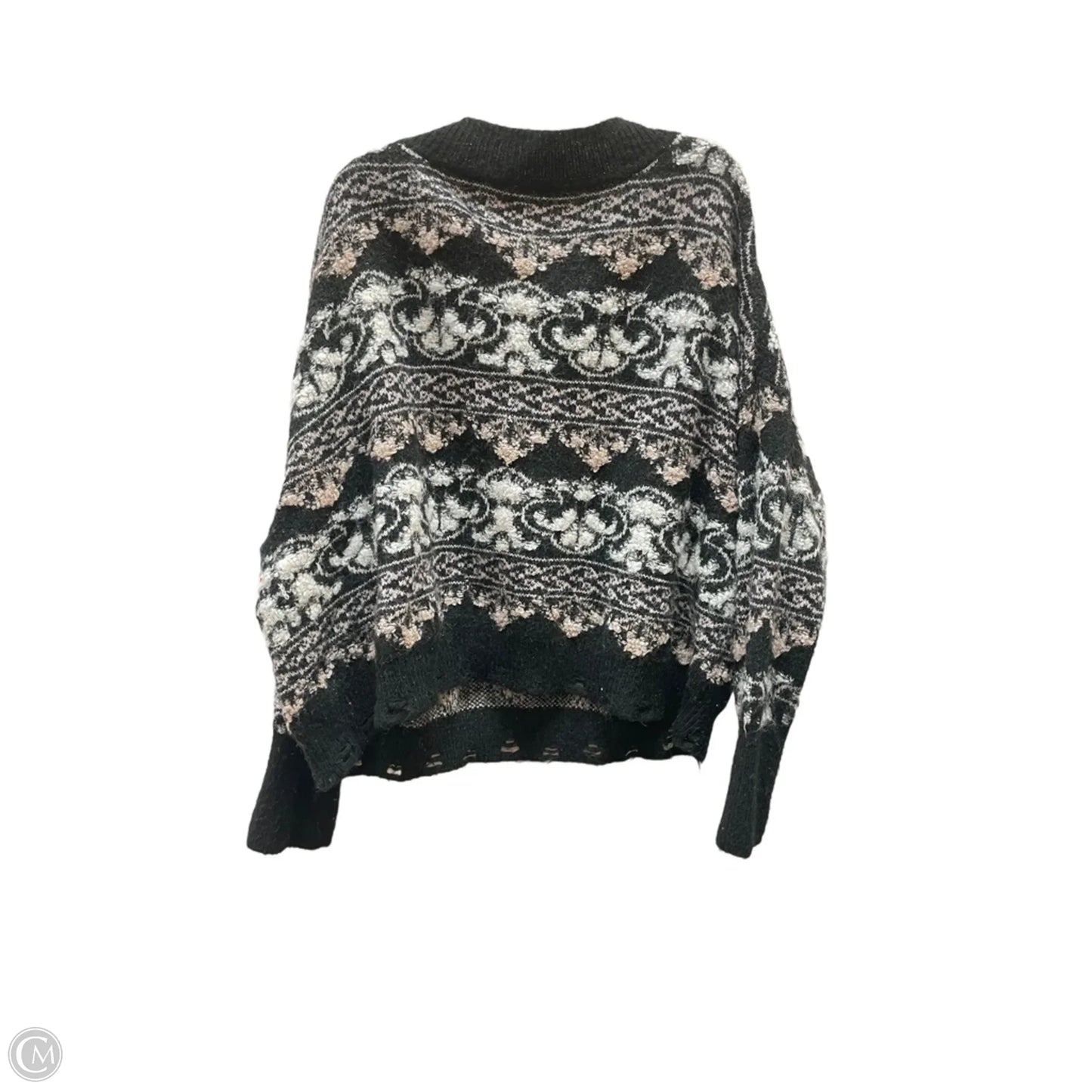 Sweater By Anthropologie In Black & White, Size: Xl