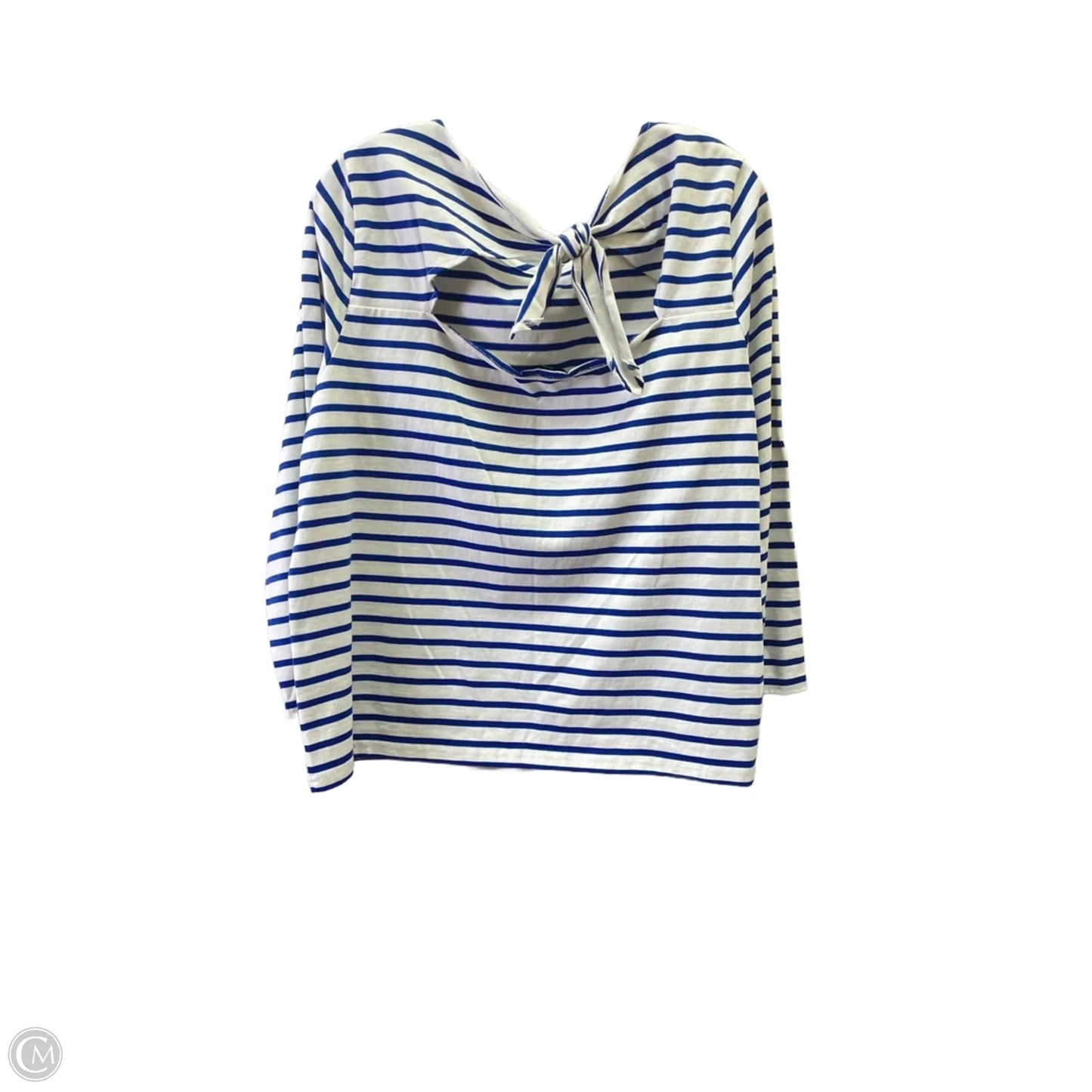 Top Long Sleeve By J. Crew In Blue & White, Size: Xl