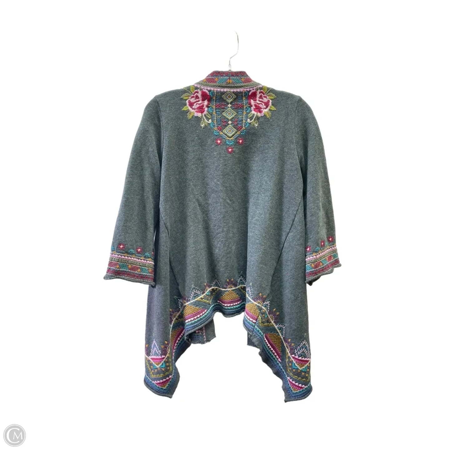 Sweater Cardigan By Johnny Was In Grey, Size: Xs