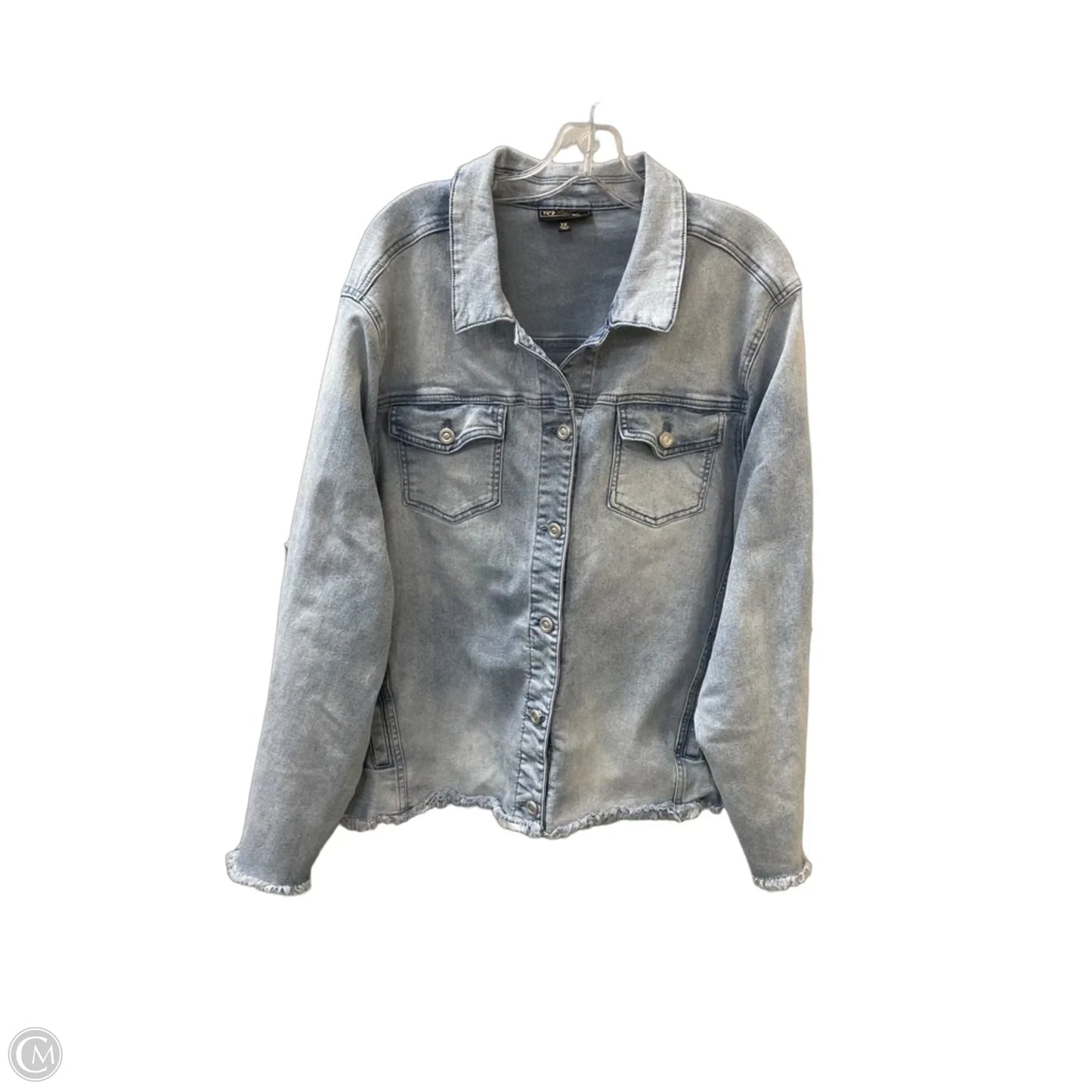 Jacket Shirt By Diane Gilman In Blue Denim, Size: 3x