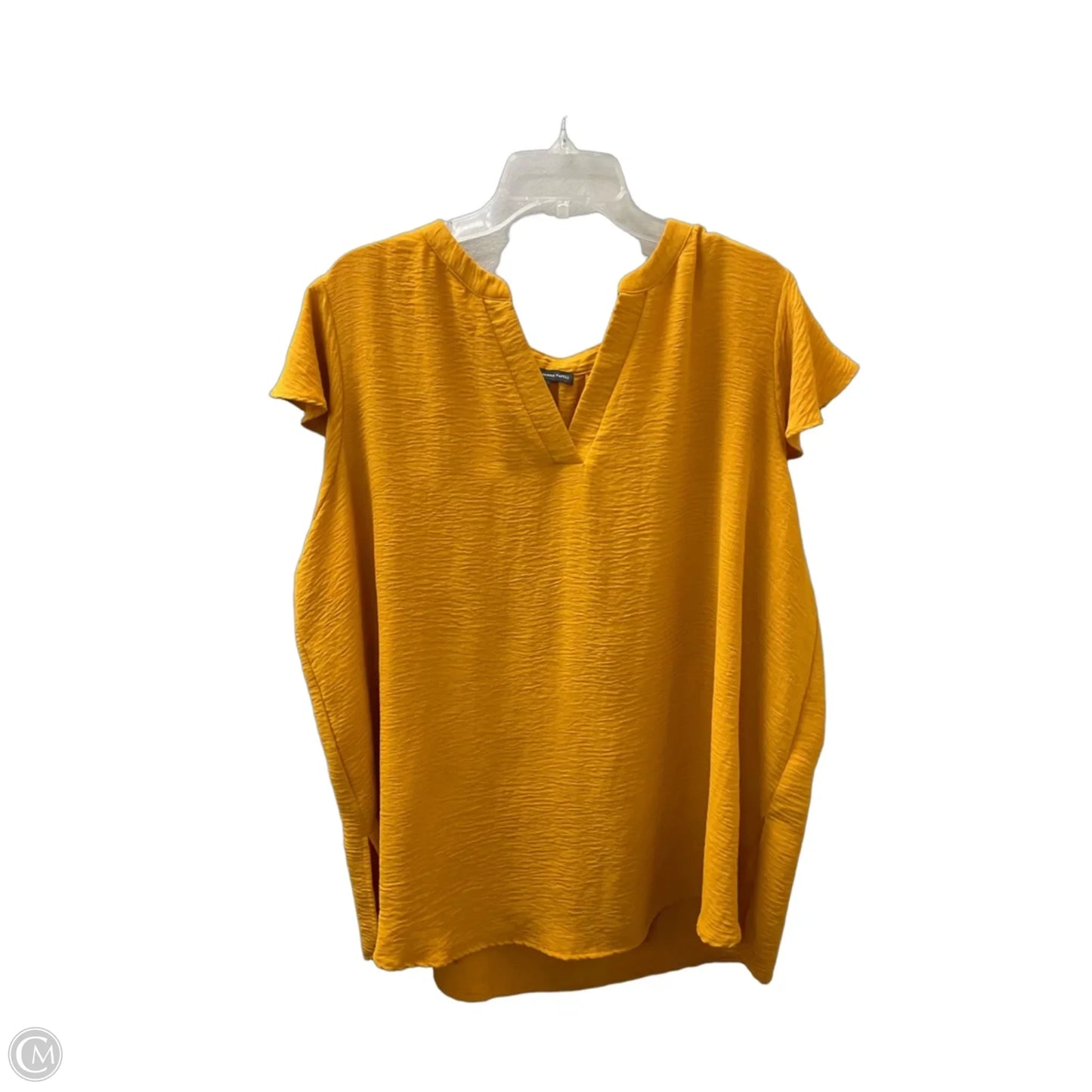 Top Short Sleeve Basic By Adrianna Papell In Gold, Size: 2x