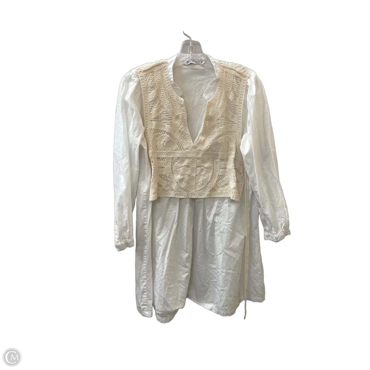 Dress Casual Midi By Zara In White, Size: M