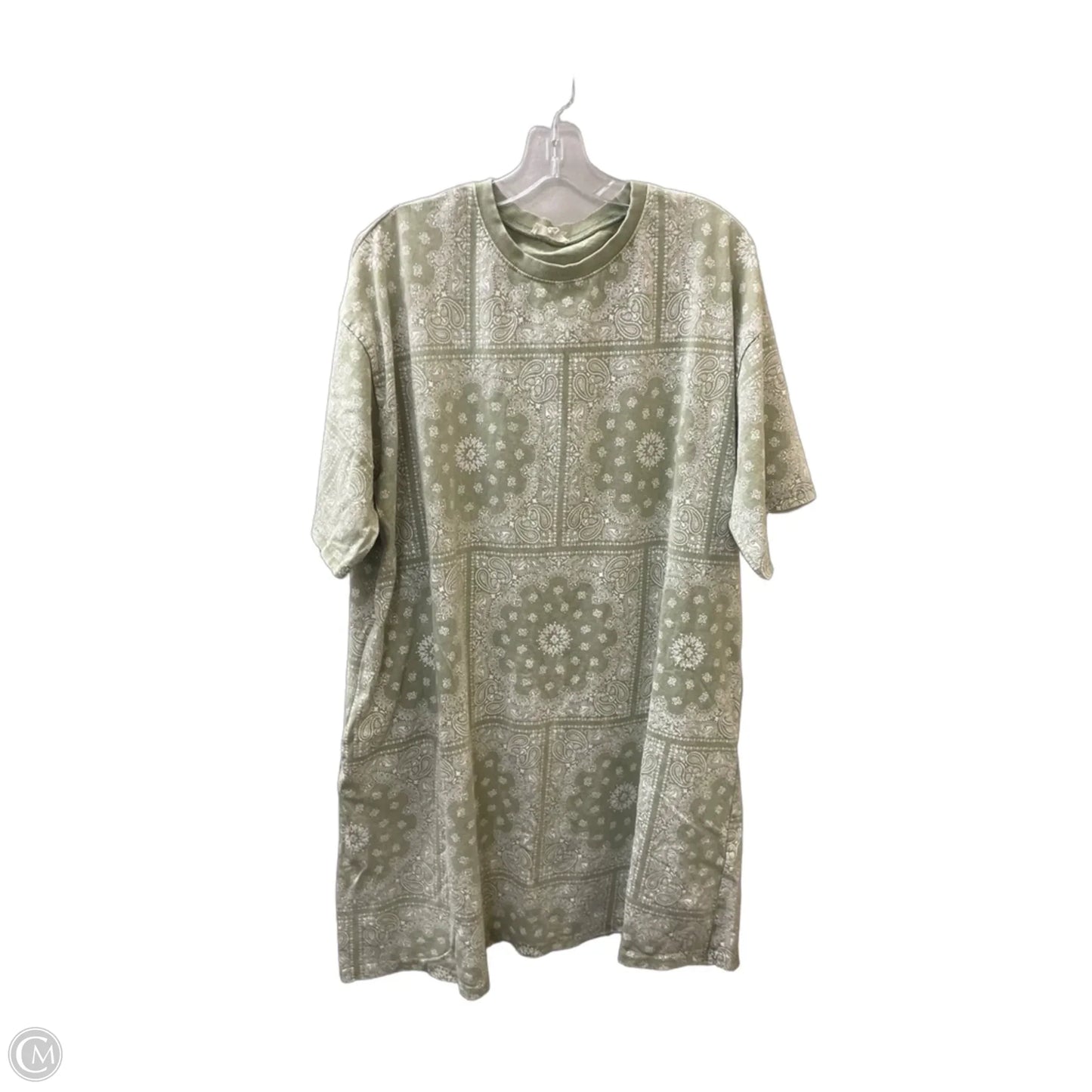 Dress Casual Midi By Easel In Green & White, Size: 2x